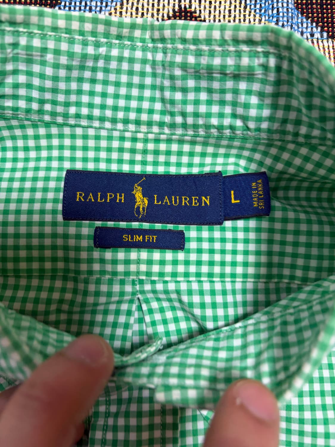 L) 폴로 랄프로렌 깅엄체크 셔츠 그린 상품이미지6