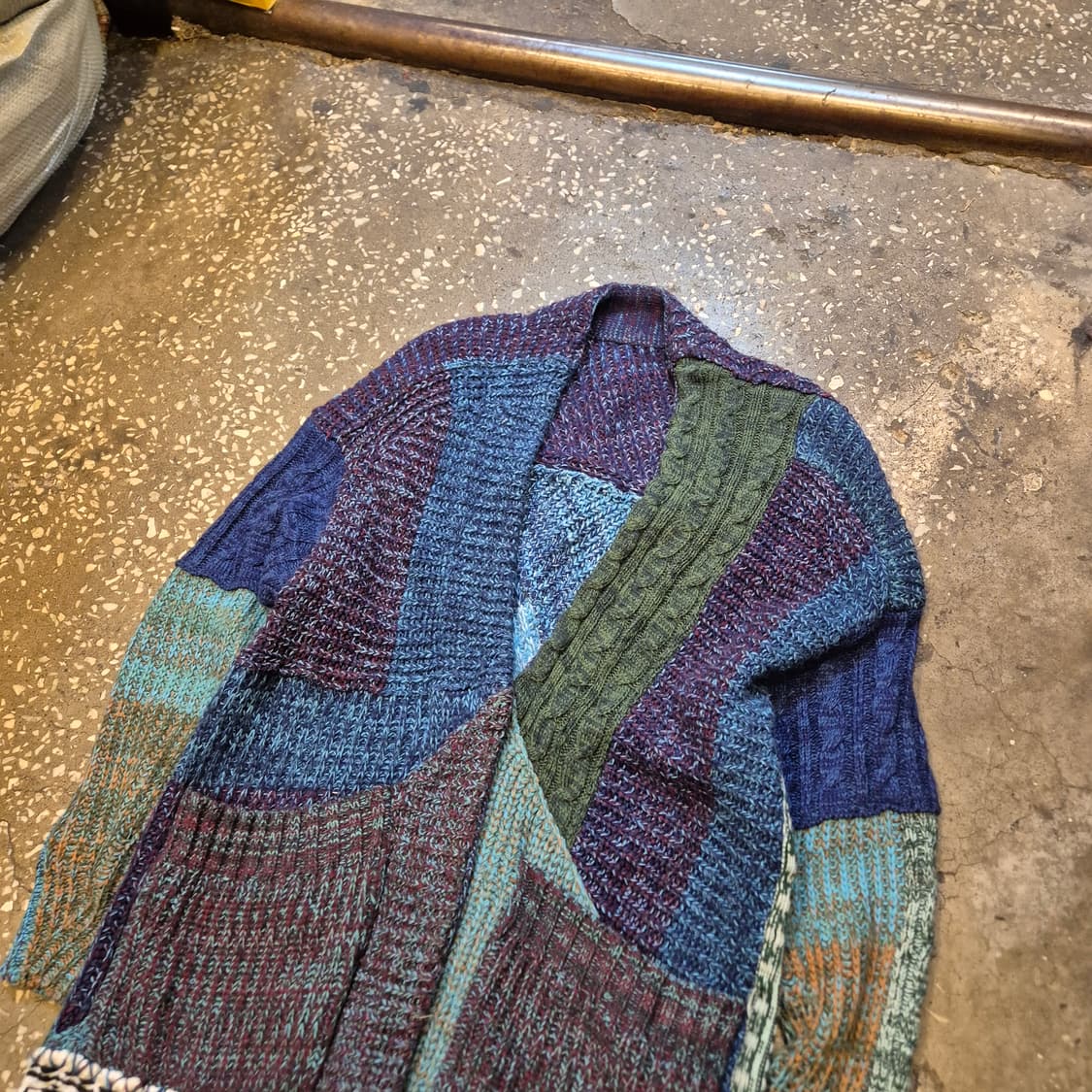 여성-FREE 패치워크 롱 니트가디건  상품이미지3