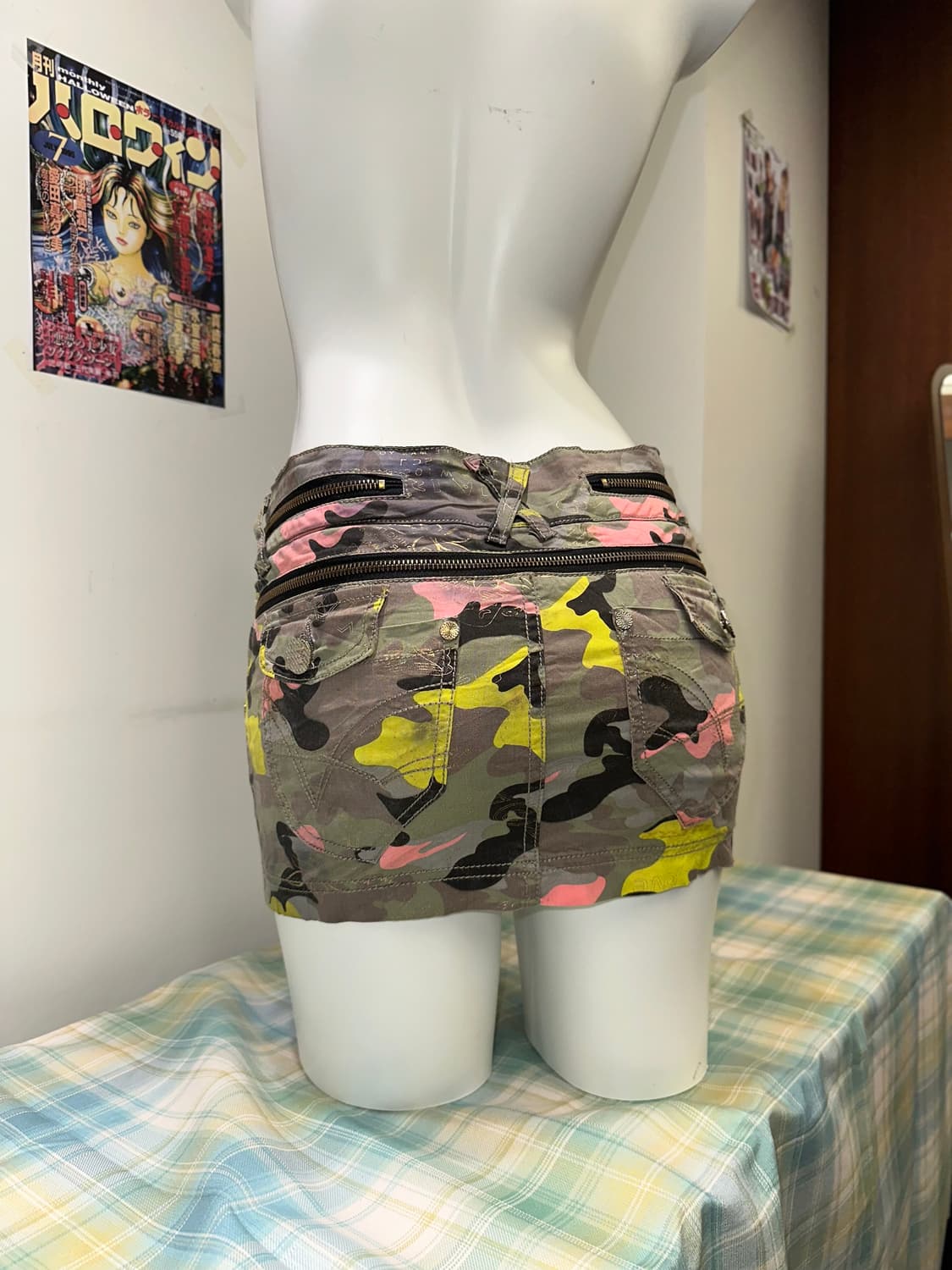 pink camouflage zipper detail skirt 상품이미지6
