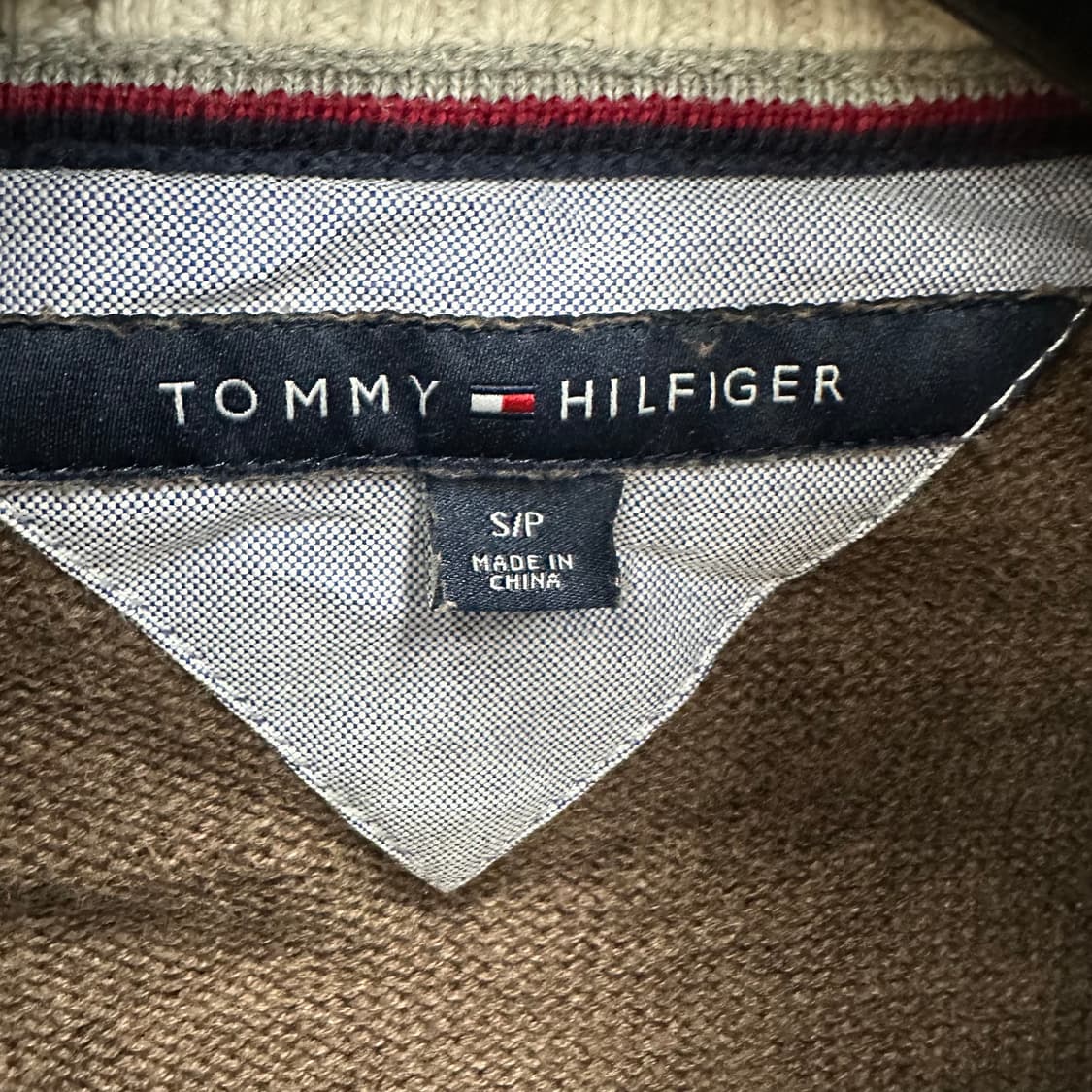 90 타미힐피거 여자 아가일 패턴 니트집업 상품이미지3