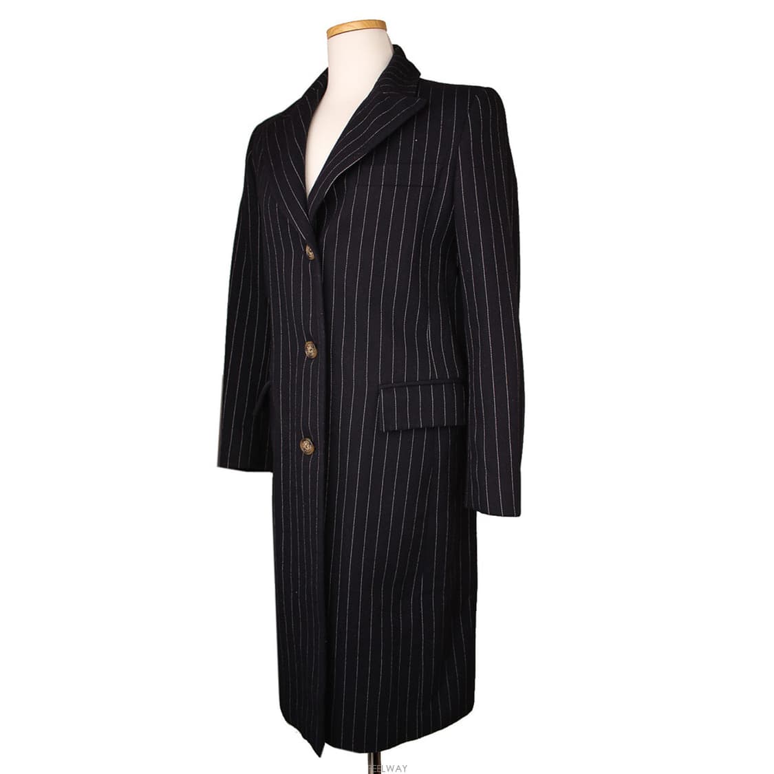 아이스버그 블랙&화이트 스트라이프 울 롱코트 55 상품이미지2
