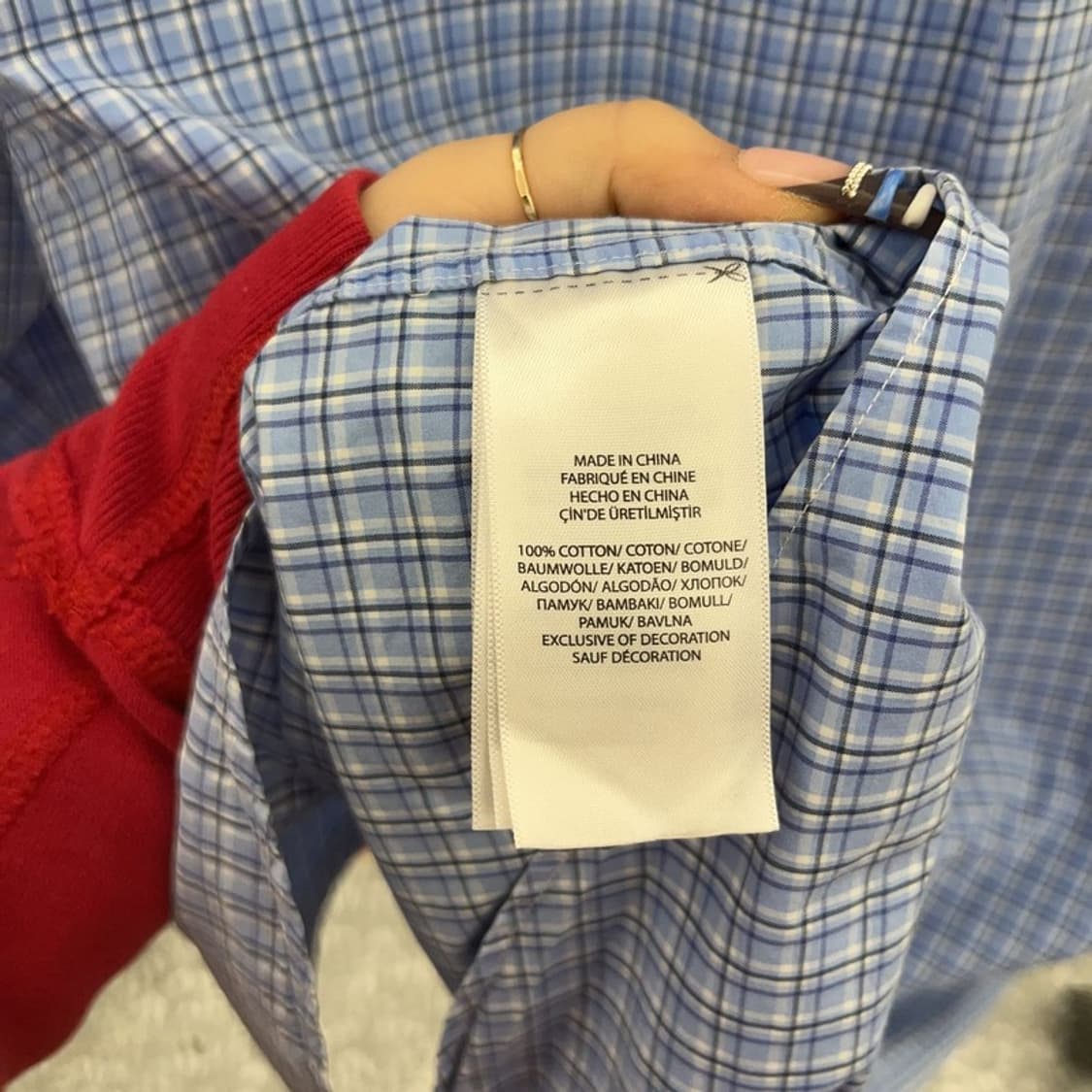 폴로 랄프로렌 빈티지 레트로 라이트 블루 체크 셔츠 L C07747 상품이미지6