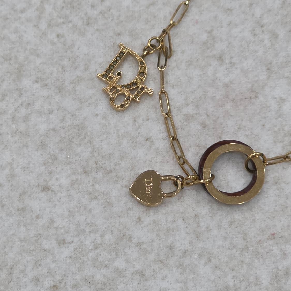 디올 dior 로고 하트참 목걸이 (희귀) 상품이미지2