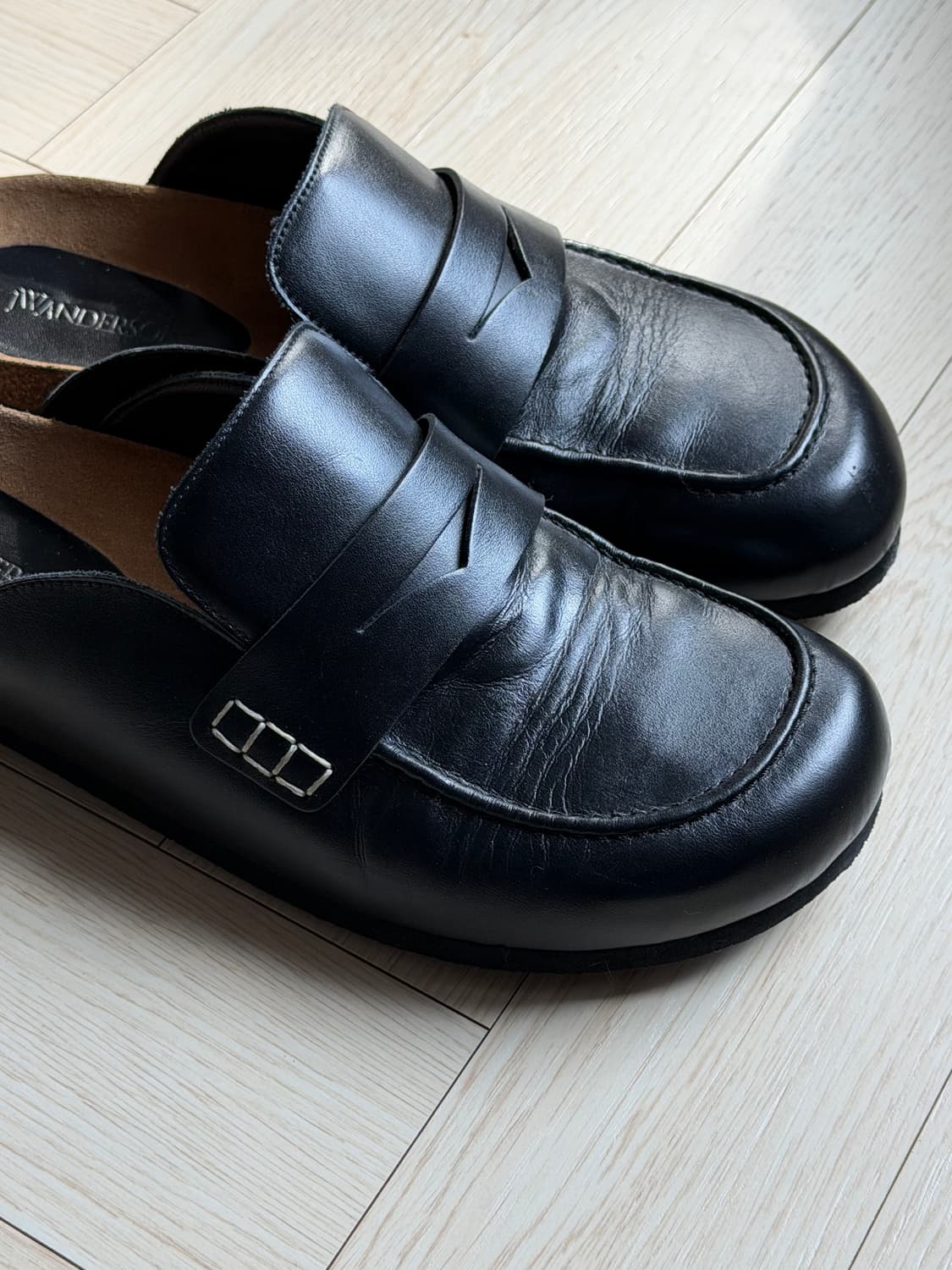 JW앤더슨 블랙 레더 뮬 로퍼 상품이미지2