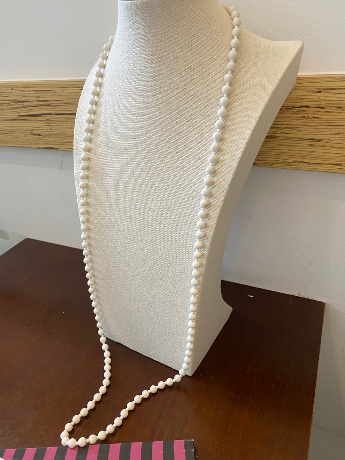 화이트 비드 롱 목걸이 상품이미지6