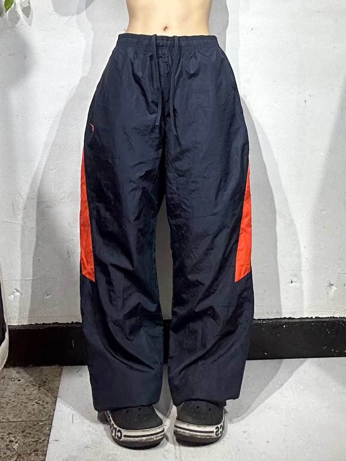 00s 나이키 네이비 와이드 오렌지 사이드 라인 트랙 팬츠 XL 상품이미지2