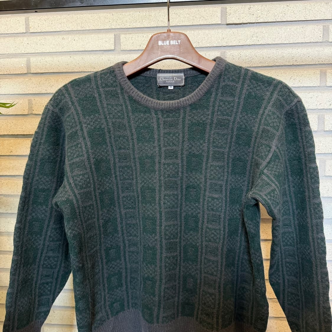 크리스찬 디올 자카드 울 니트 지오메트릭 패턴 디테일 딥그린 상품이미지4