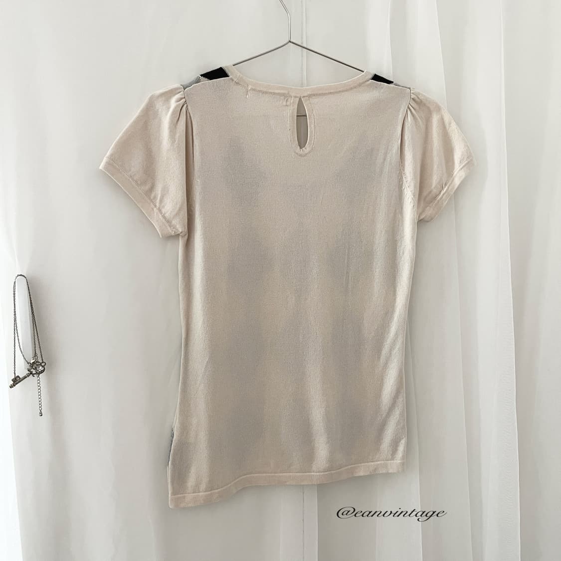 argyle pattern girlish top  상품이미지7