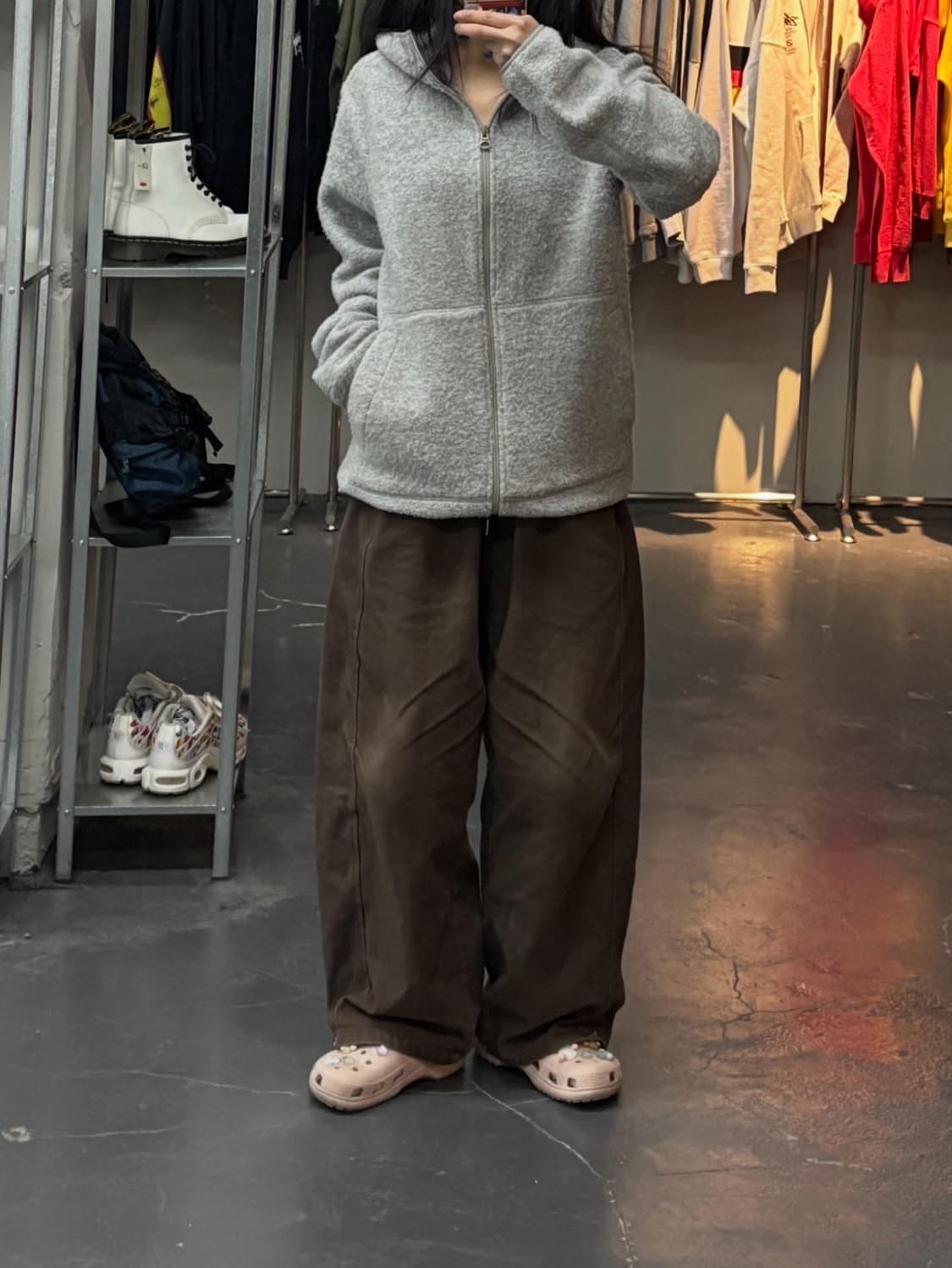 빈티지 그레이 니트 후드집업 A3048 상품이미지1