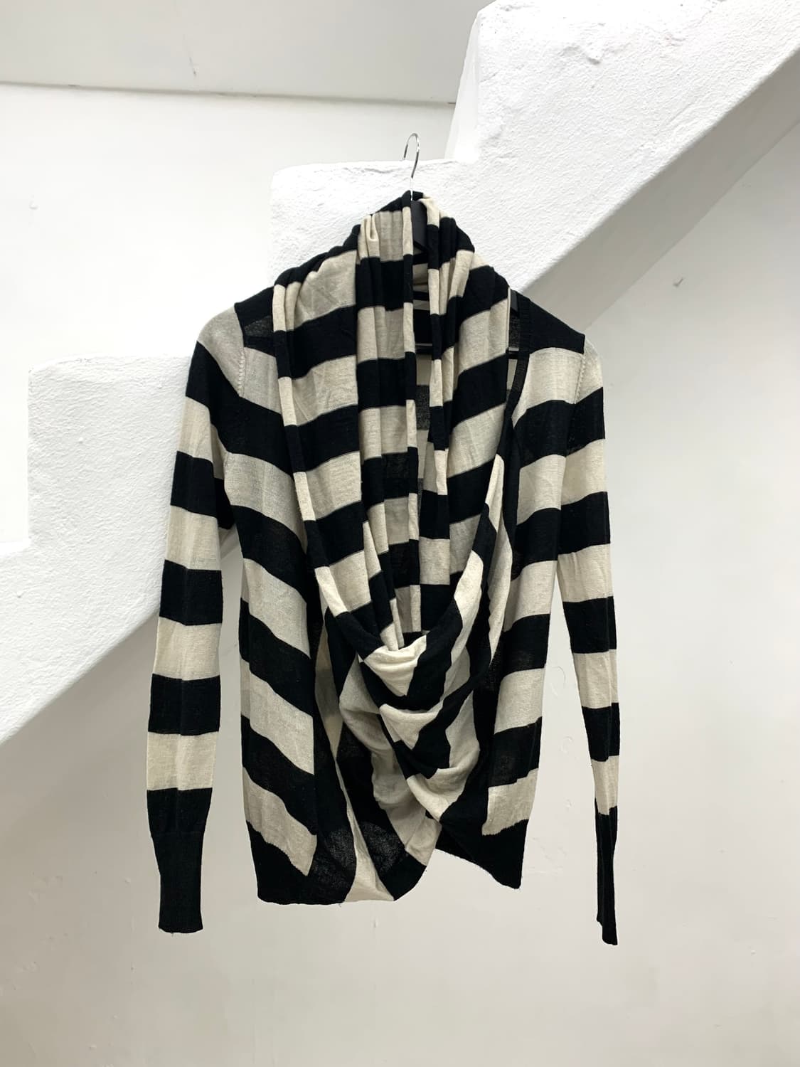 Twisted drape stripe cardigan   상품이미지5