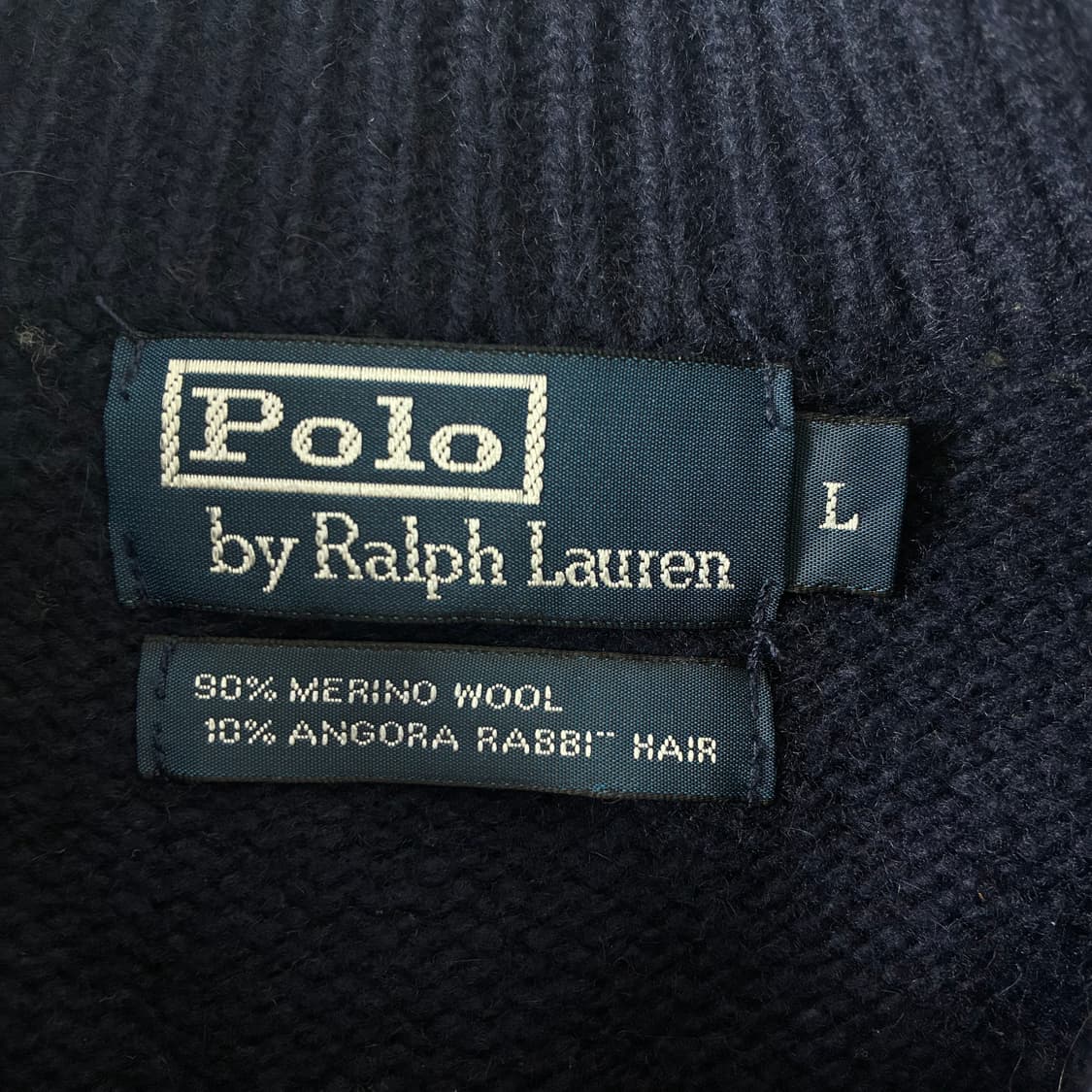 Polo  폴로 랄프로렌 메리노울 앙고라 네이비 반집업 니트  상품이미지4