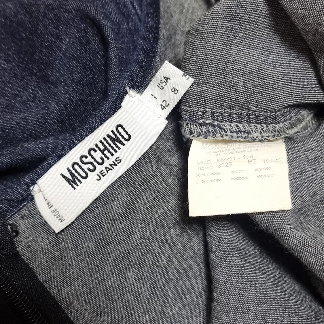 모스키노 JEANS 프릴포인트 데님 원피스 (44-55) 상태좋음 상품이미지10