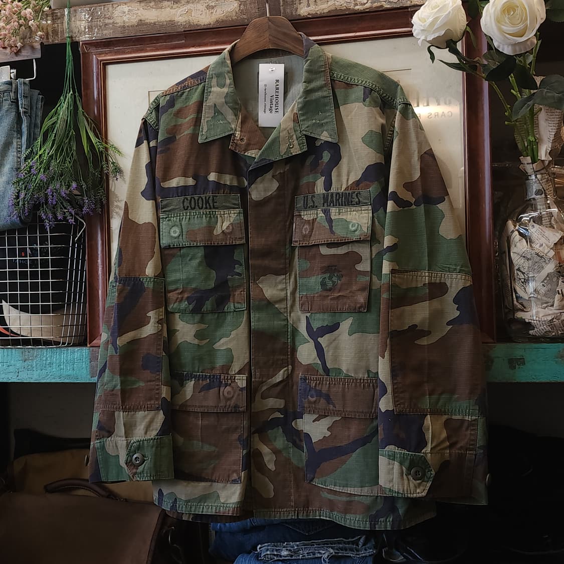 90s 미군 우드랜드 카모셔츠 BDU 미디움 레귤러 상품이미지2