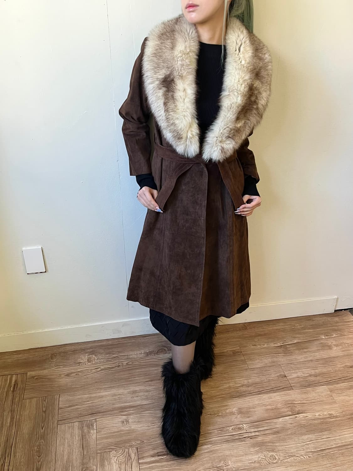 JHA-JHA 피그스킨 폭스 퍼 코트 상품이미지4