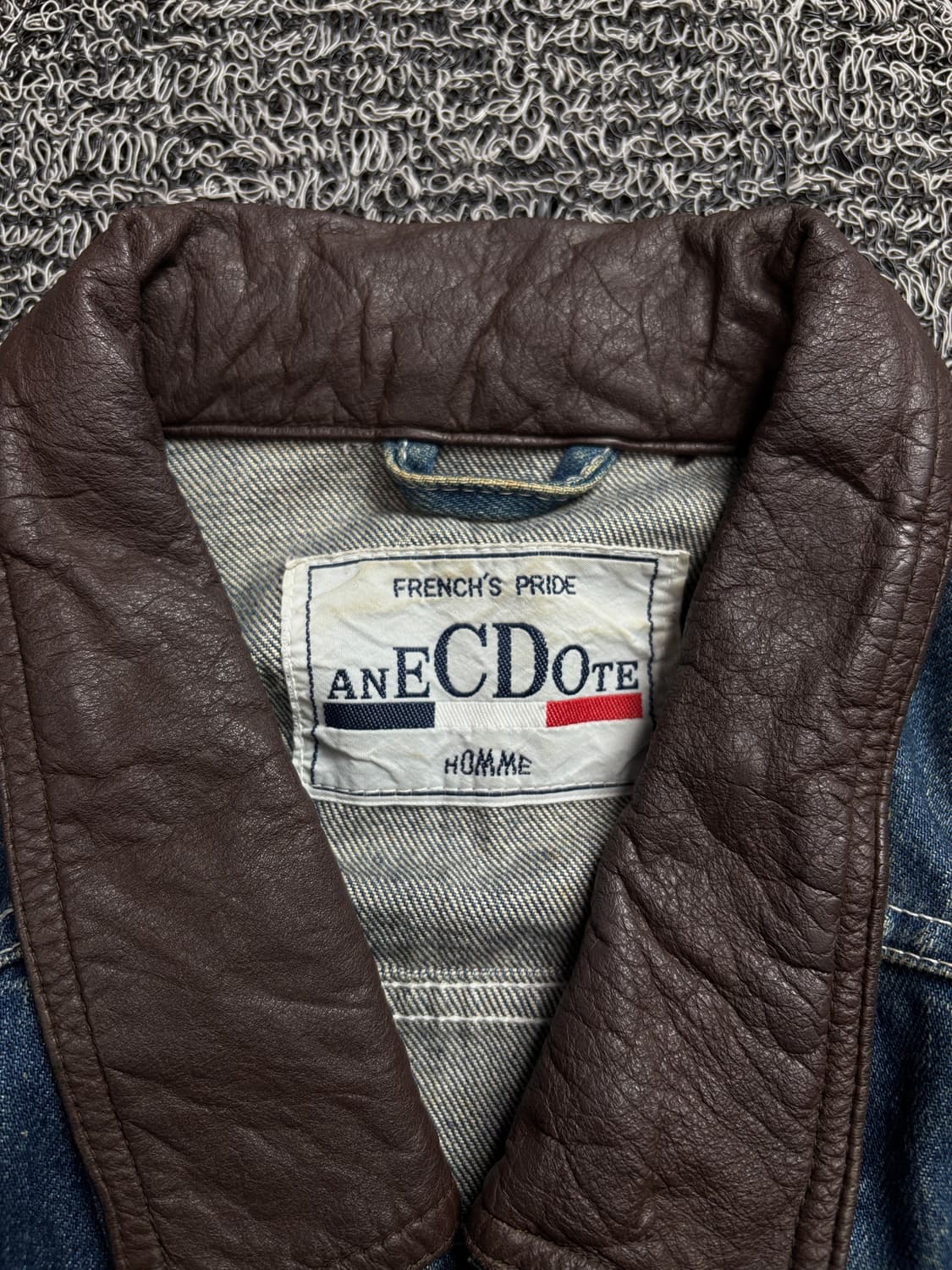 ANECDOTE 프랑스 레트로 레더 카라 데님 워크 자켓 1934 상품이미지3