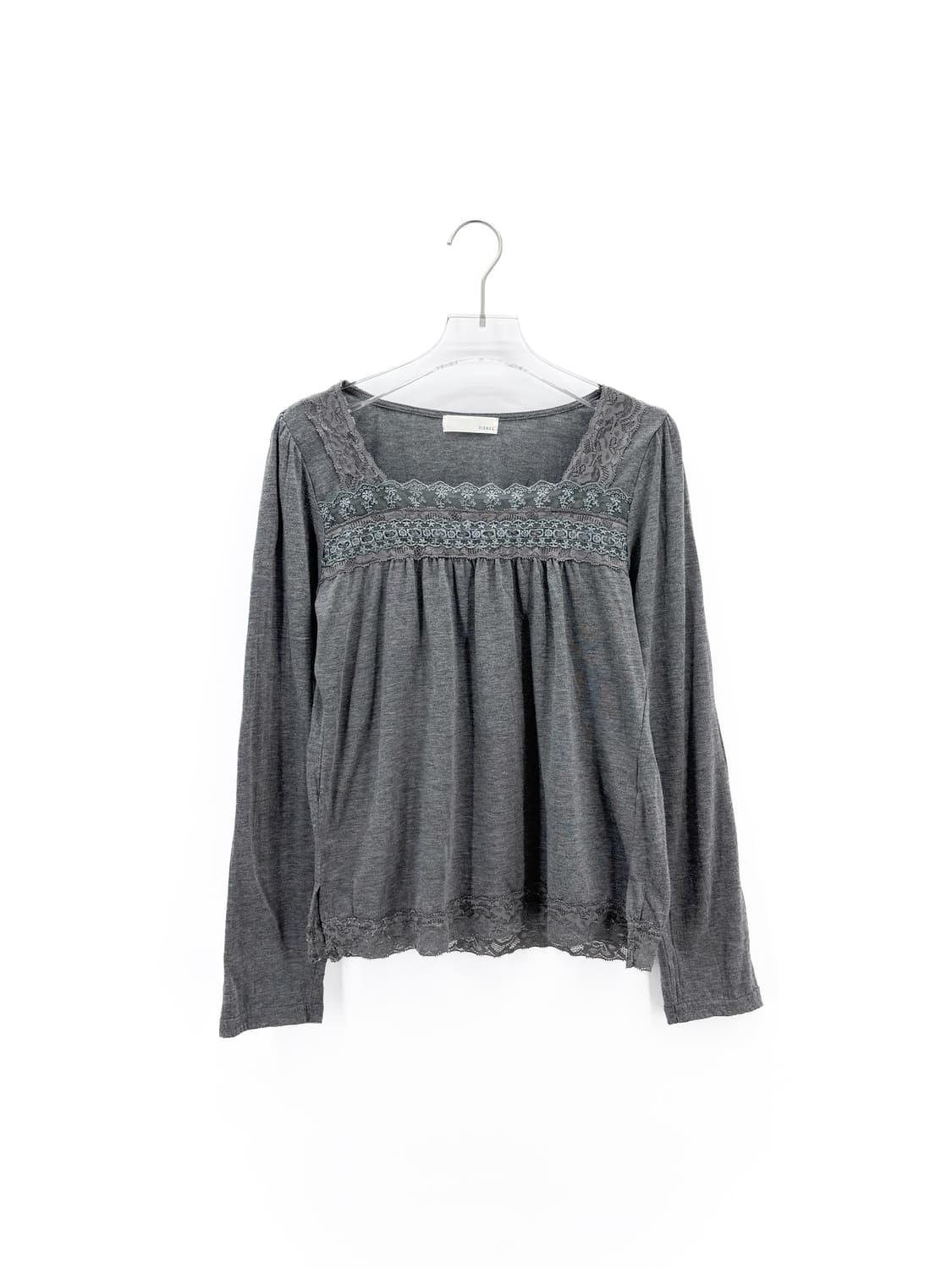 빈티지 레이스 스퀘어넥 긴팔티셔츠 상품이미지1