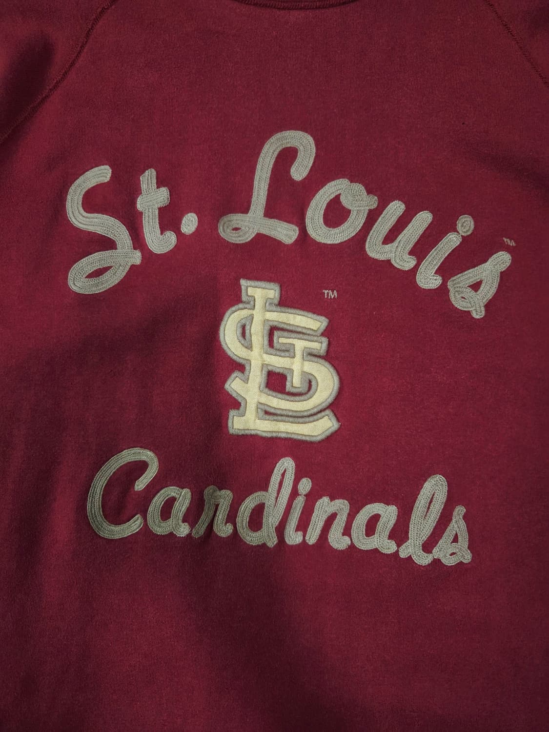 MLB 버건디 체인 스티치 맨투맨 티셔츠 상품이미지4