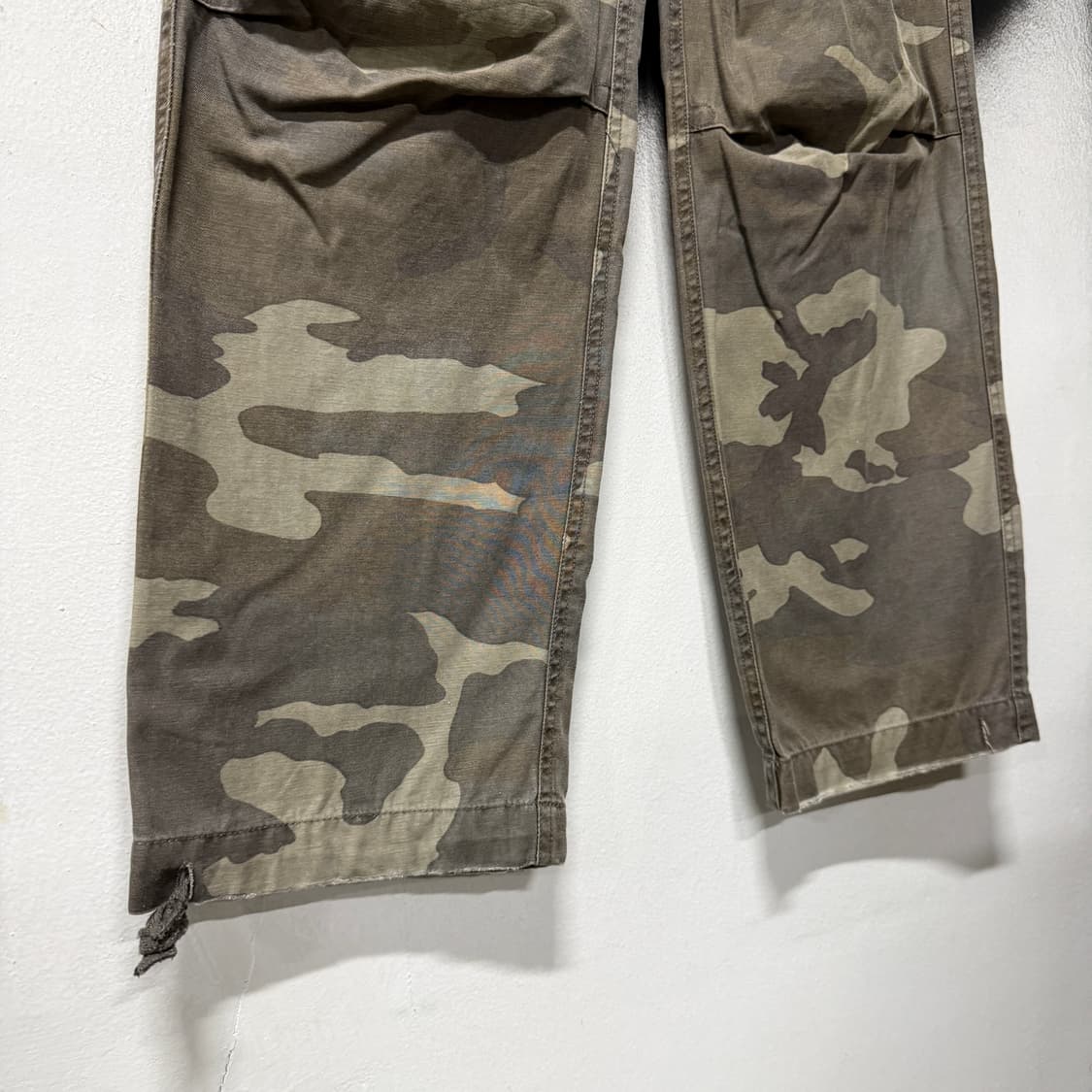 VTG 빈티지 밀리터리 우드랜드 카모 코튼 와이드 카고 팬츠 상품이미지5
