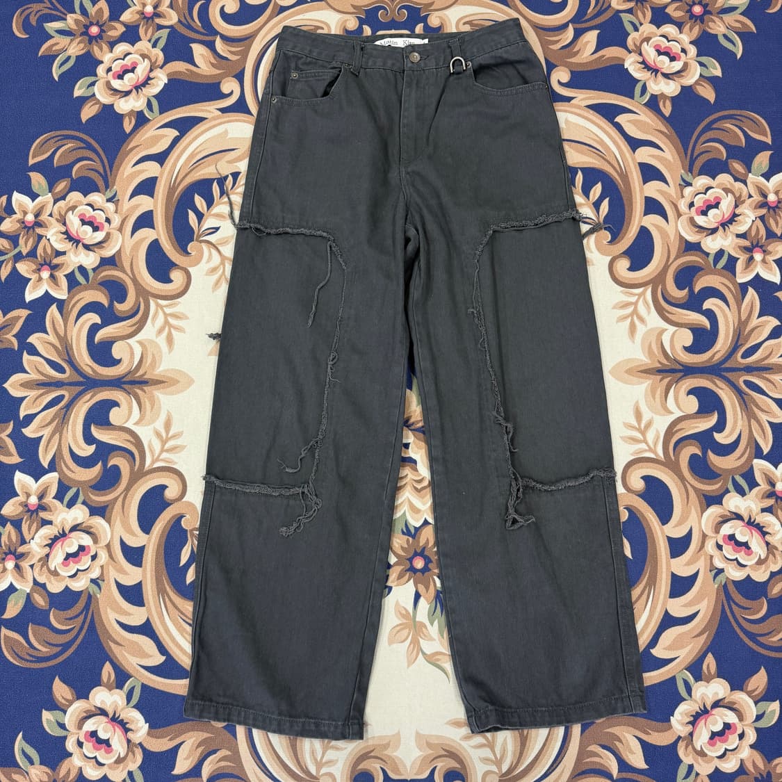 (S)마땡킴 Matin Kim 24ss 더블니 팬츠(차콜) 상품이미지1