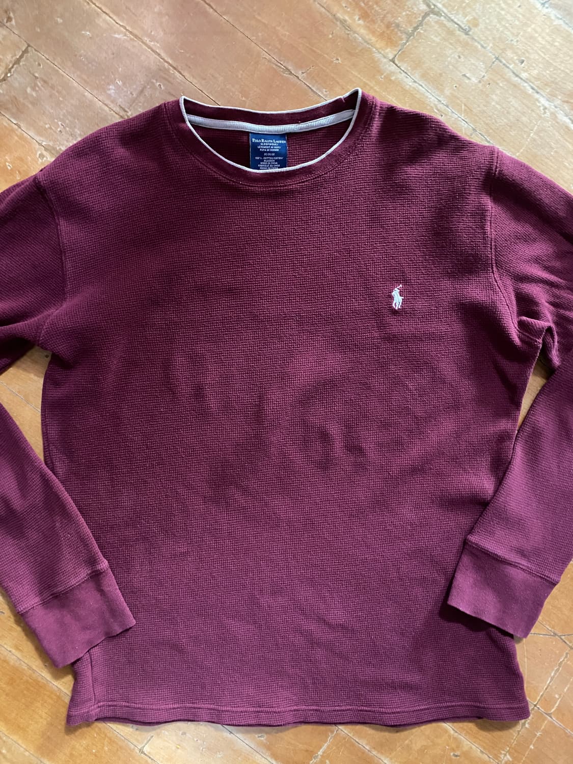 폴로 랄프로렌 와플 셔츠 M 버건디 (100~105) 상품이미지1