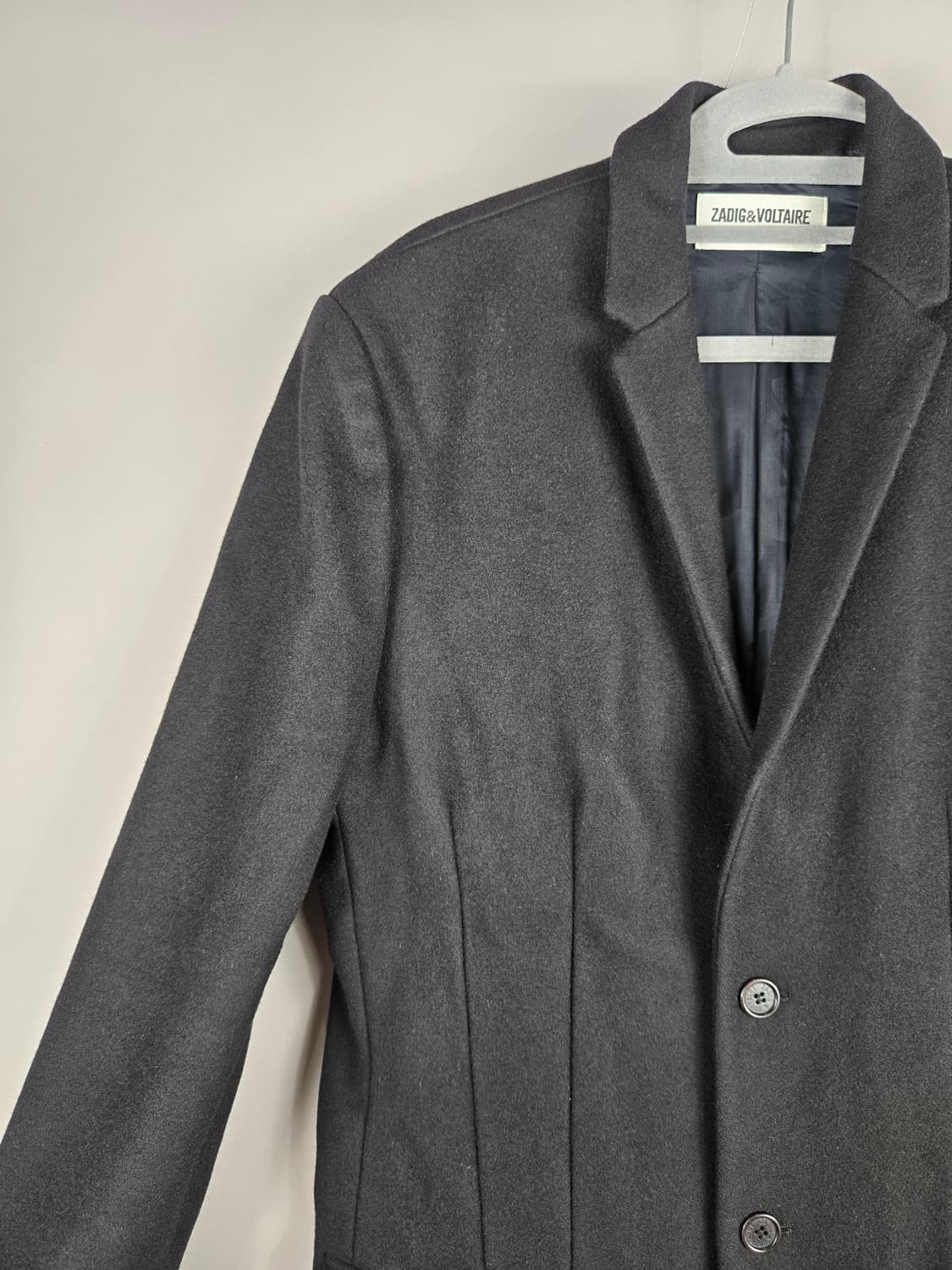 [무료배송]쟈딕앤볼테르 옴므 M 남성 울 혼방 3버튼 싱글 코트 블랙 상품이미지2