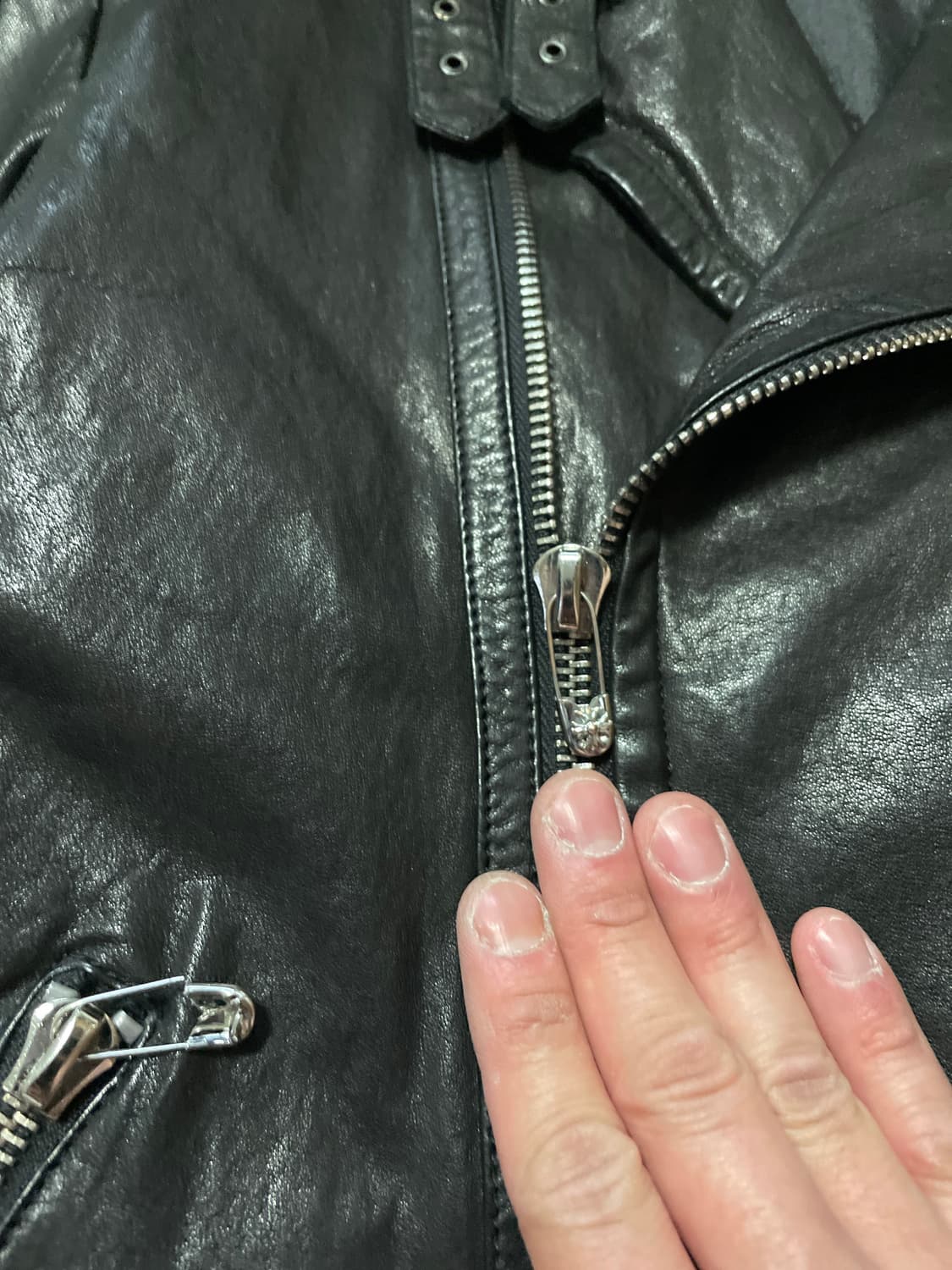 아티잔 무드 램스킨 양가죽 바이커 레더 자켓  상품이미지6