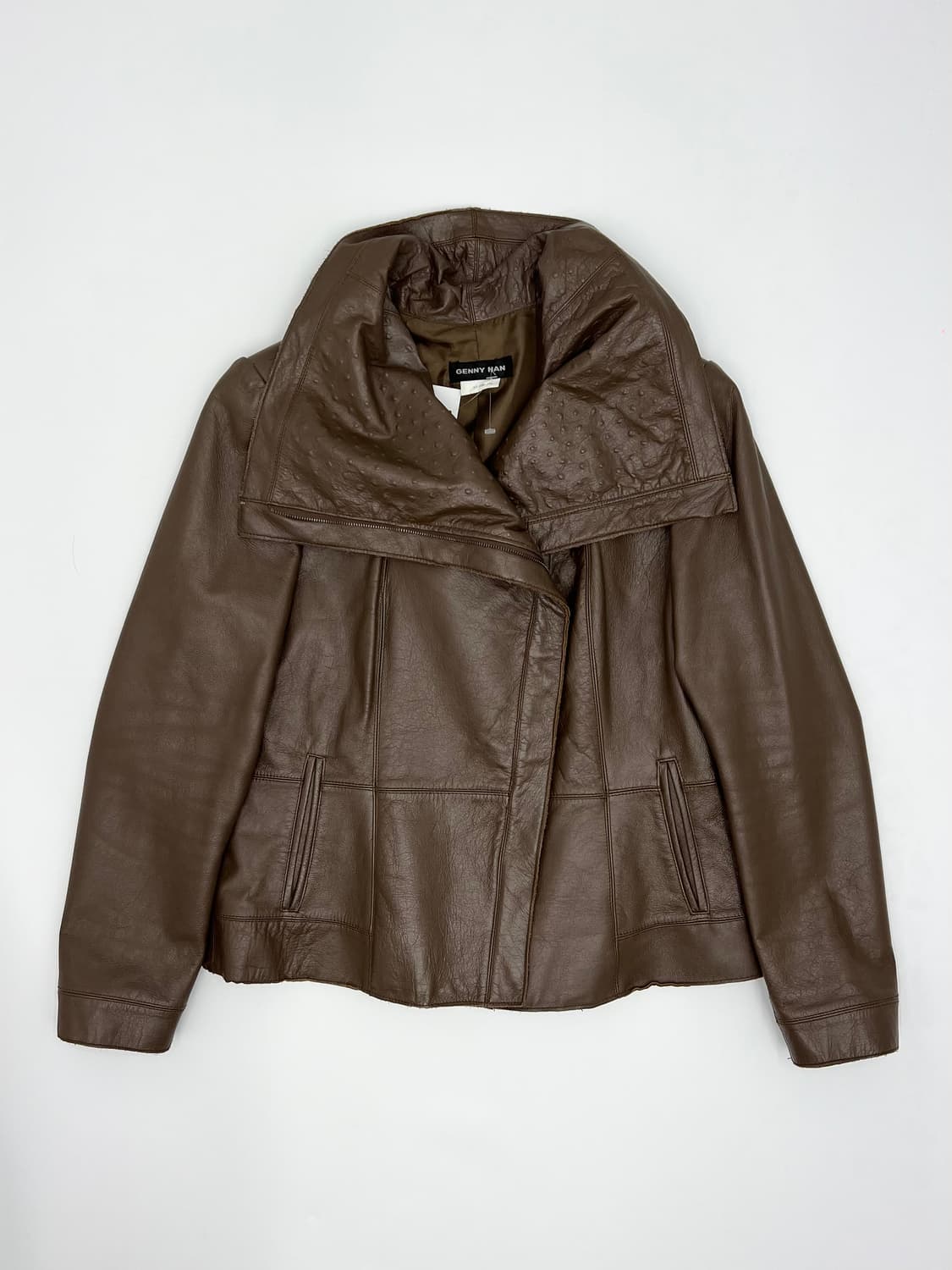 빈티지 카우레더 하이넥 레더자켓 상품이미지1