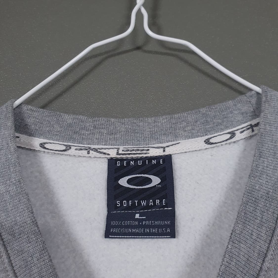 실측 XL) Oakley 오클리 빅로고 아카이브 맨투맨 스웻셔츠 그레이 상품이미지5
