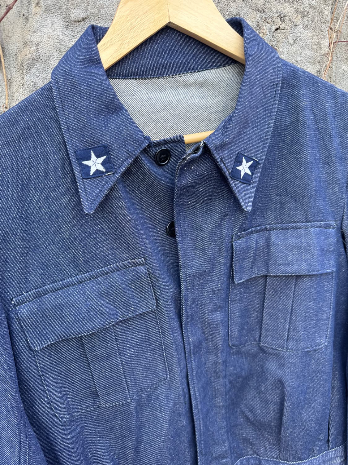 70s 이탈리아군 오리지널 데님 아이크 배틀드레스 트러커 자켓 상품이미지4