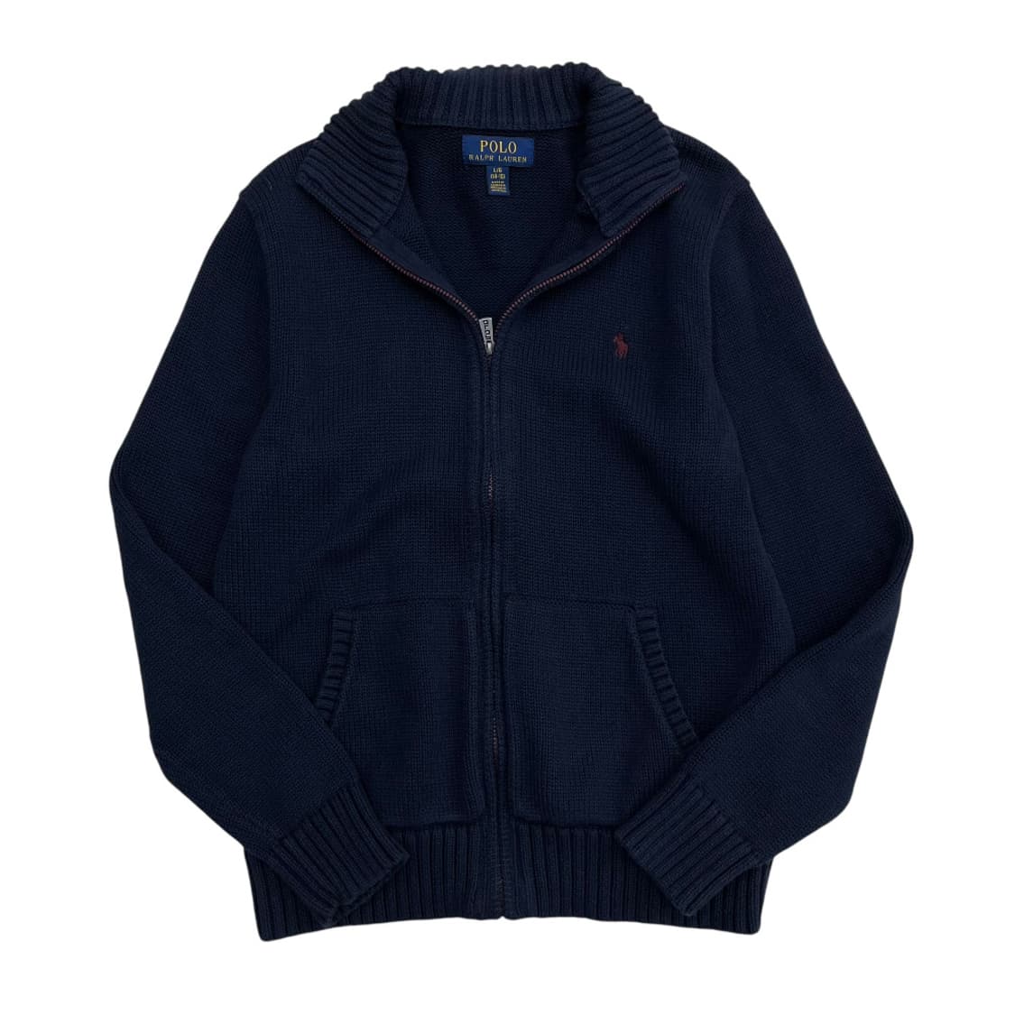 폴로 랄프로렌 버건디포니 네이비 니트 집업 L 상품이미지2