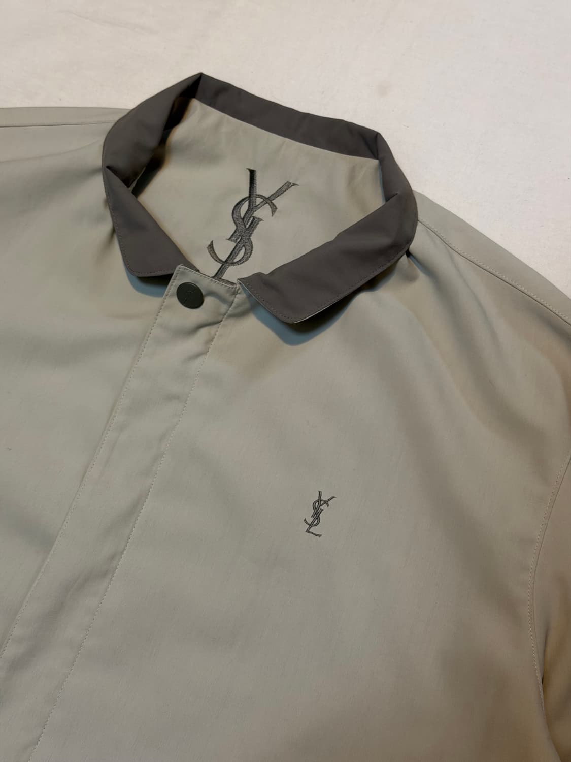 90s YSL 입생로랑 빈티지 블루종 자켓 베이지 상품이미지2