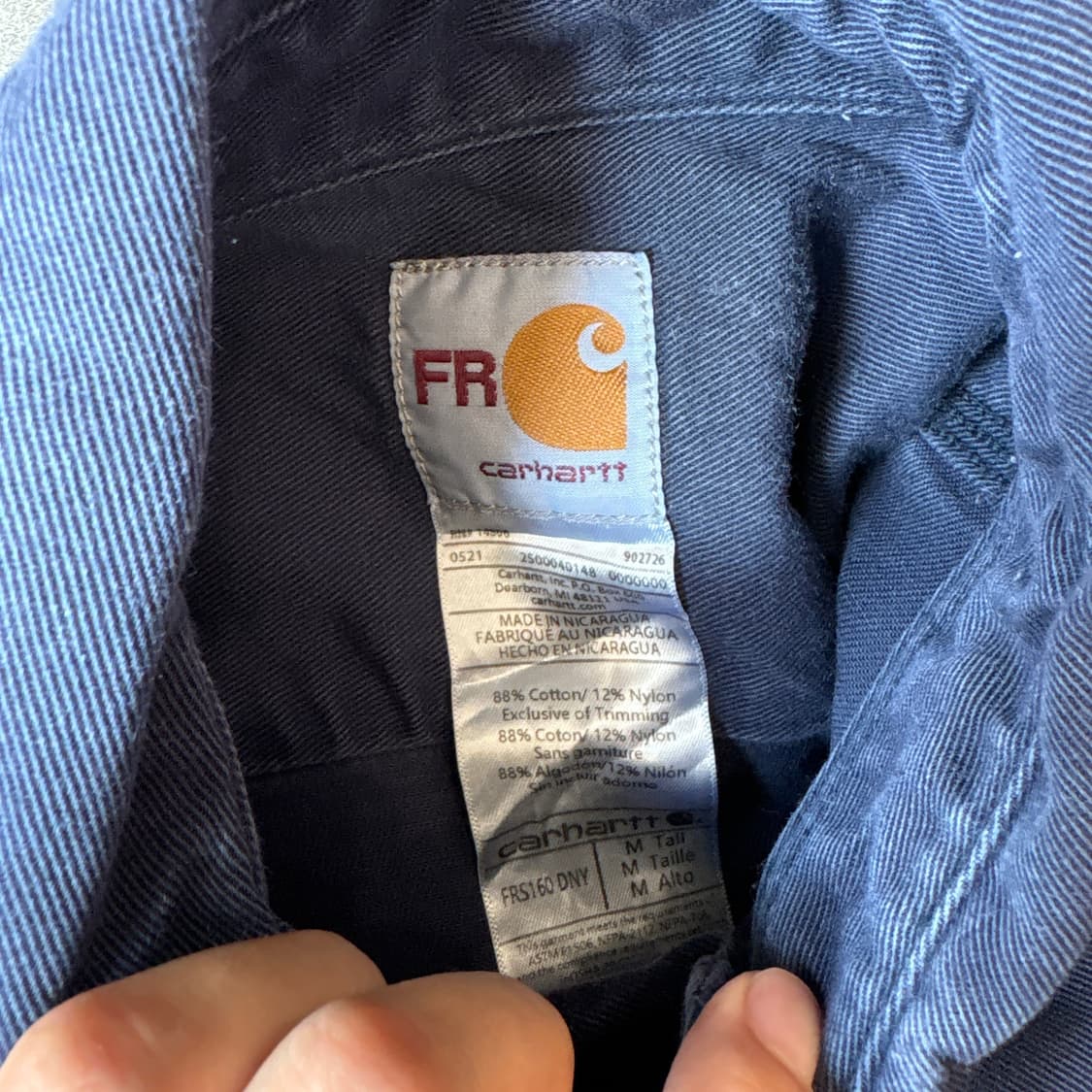 칼하트 정품 FR 오리지널 네이비 긴팔 셔츠  상품이미지5