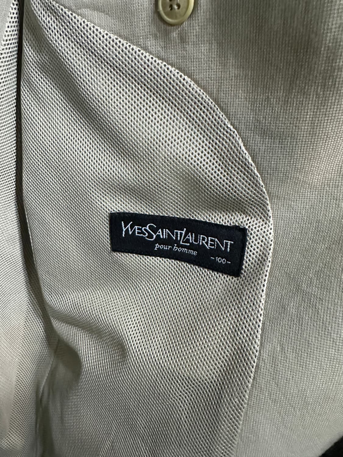 입생로랑 3버튼 면 블레이져 아이보리 100사이즈 상품이미지6