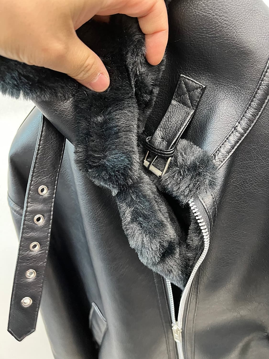 95) 론트 비건레더 무스탕 상품이미지5