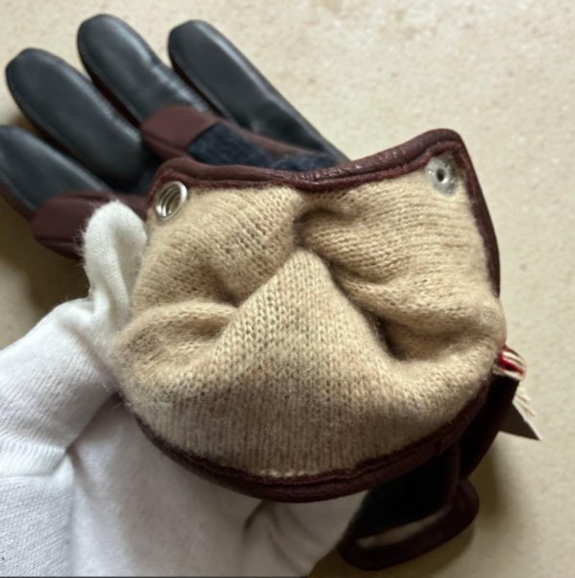 비비안웨스트우드 남성용 가죽 콤비 장갑 24cm (새상품) 상품이미지2