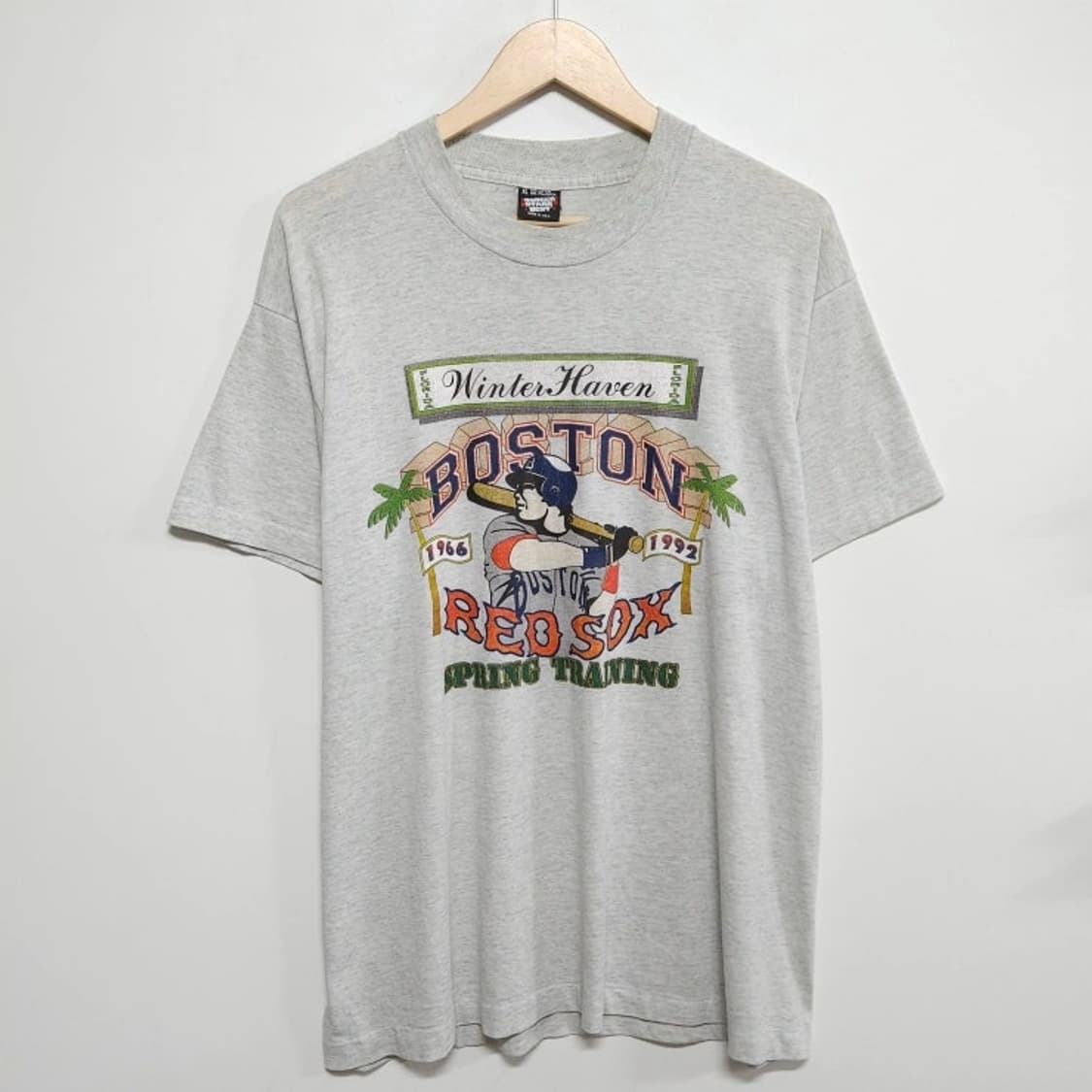 105 USA VINTAGE 보스턴 레드삭스 프린팅 반팔티 그레이 상품이미지1