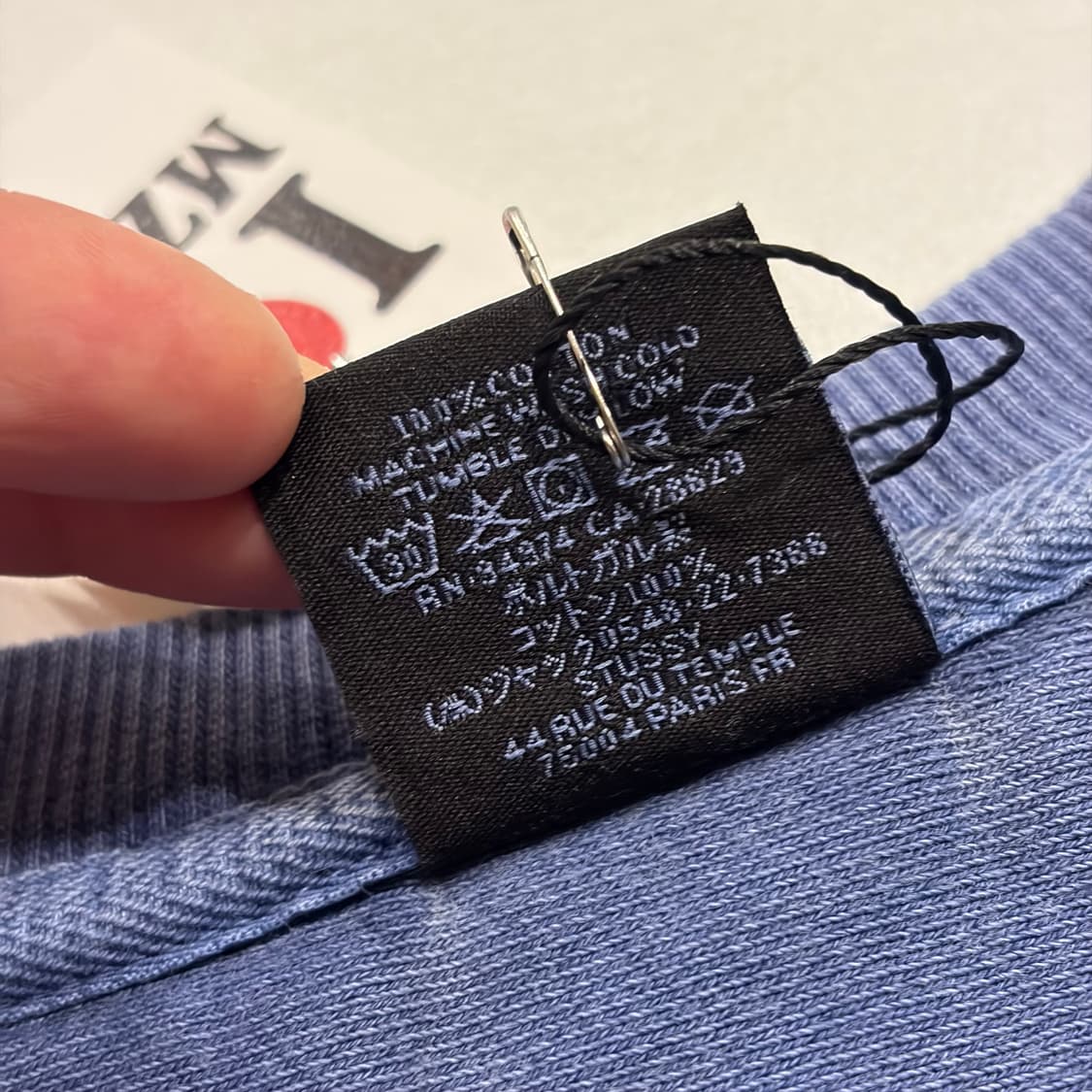 [M] 스투시 피그먼트 블루 워싱 맨투맨 티셔츠 B731 상품이미지6