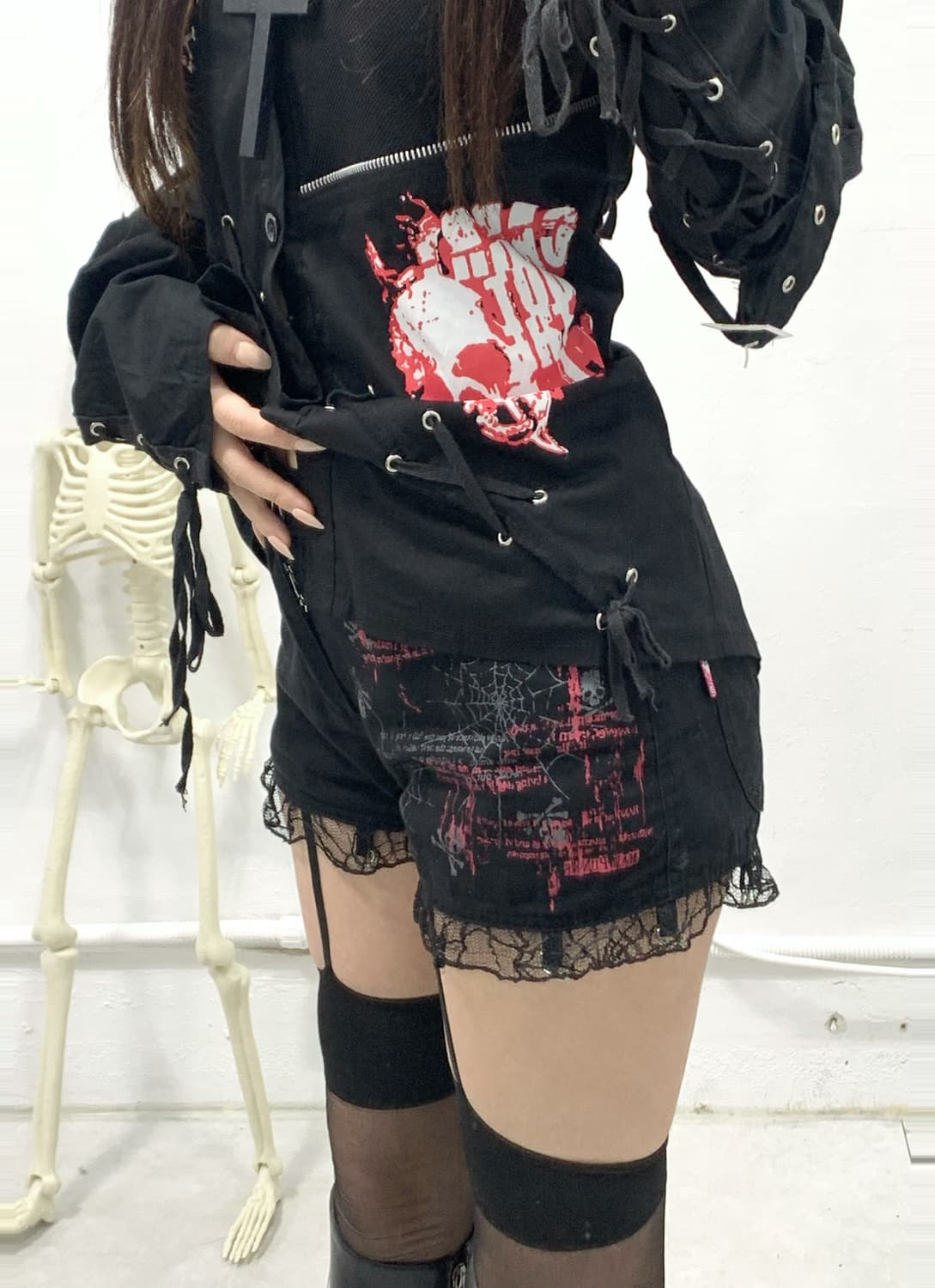 [DRUG HONEY] 드러그 허니 펑크 아일렛 트임 셔츠 상품이미지5