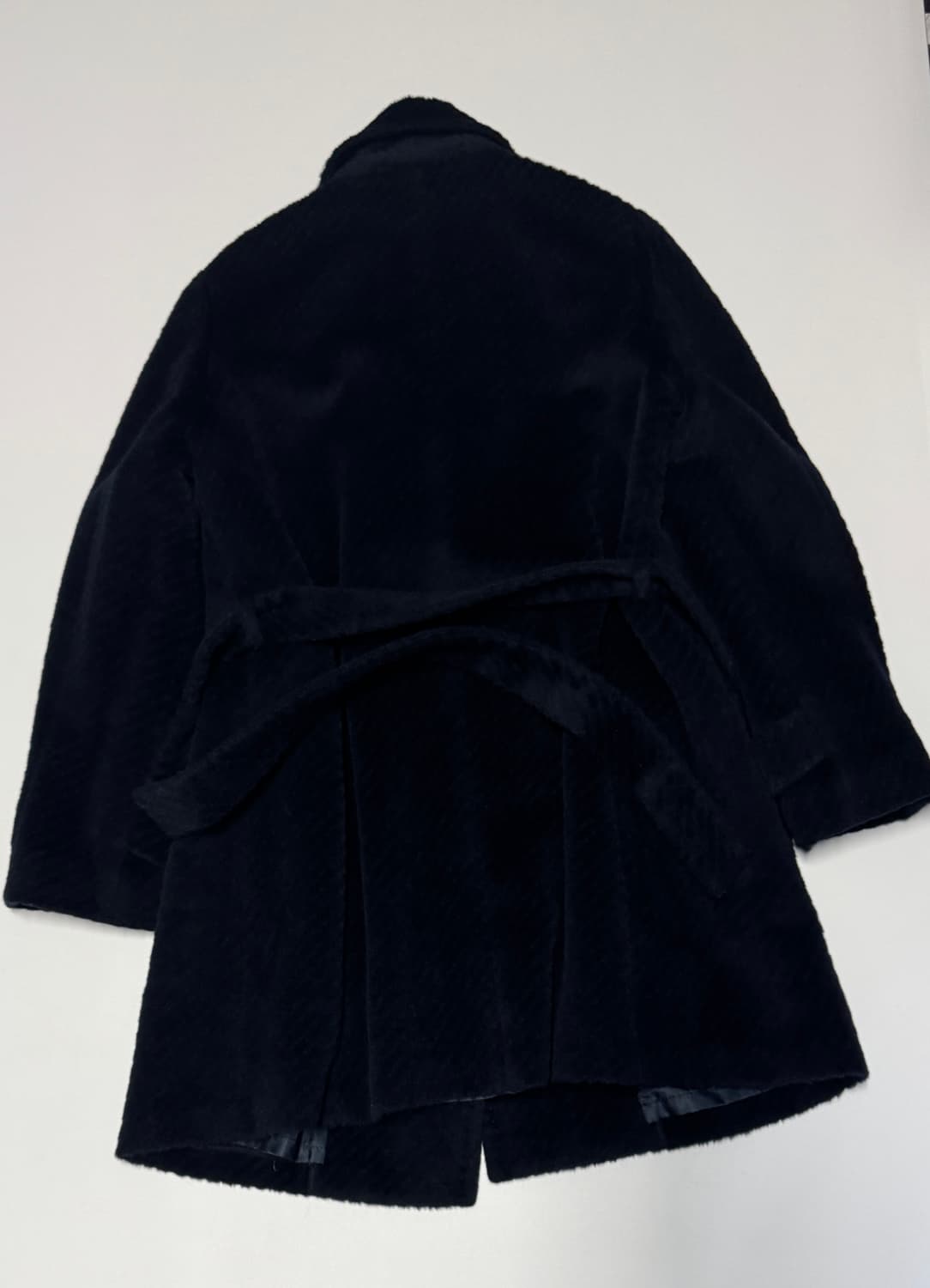 여성 마리끌레르 벨티드 알파카 고급 코트 네이비 상품이미지3