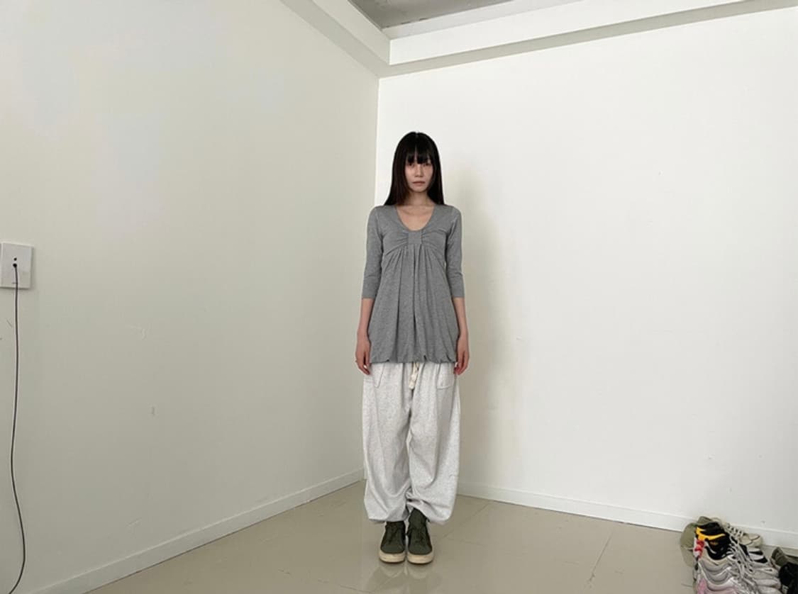 사토미라디오 Satomi Radio 리본 드레이프 져지 드레스 상품이미지2