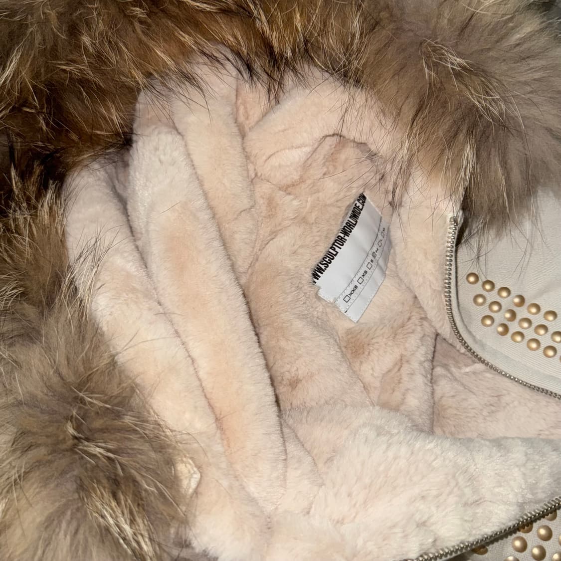 스컬프터 퍼 트리밍 후드집업 더티화이트 m fur trimming 상품이미지8