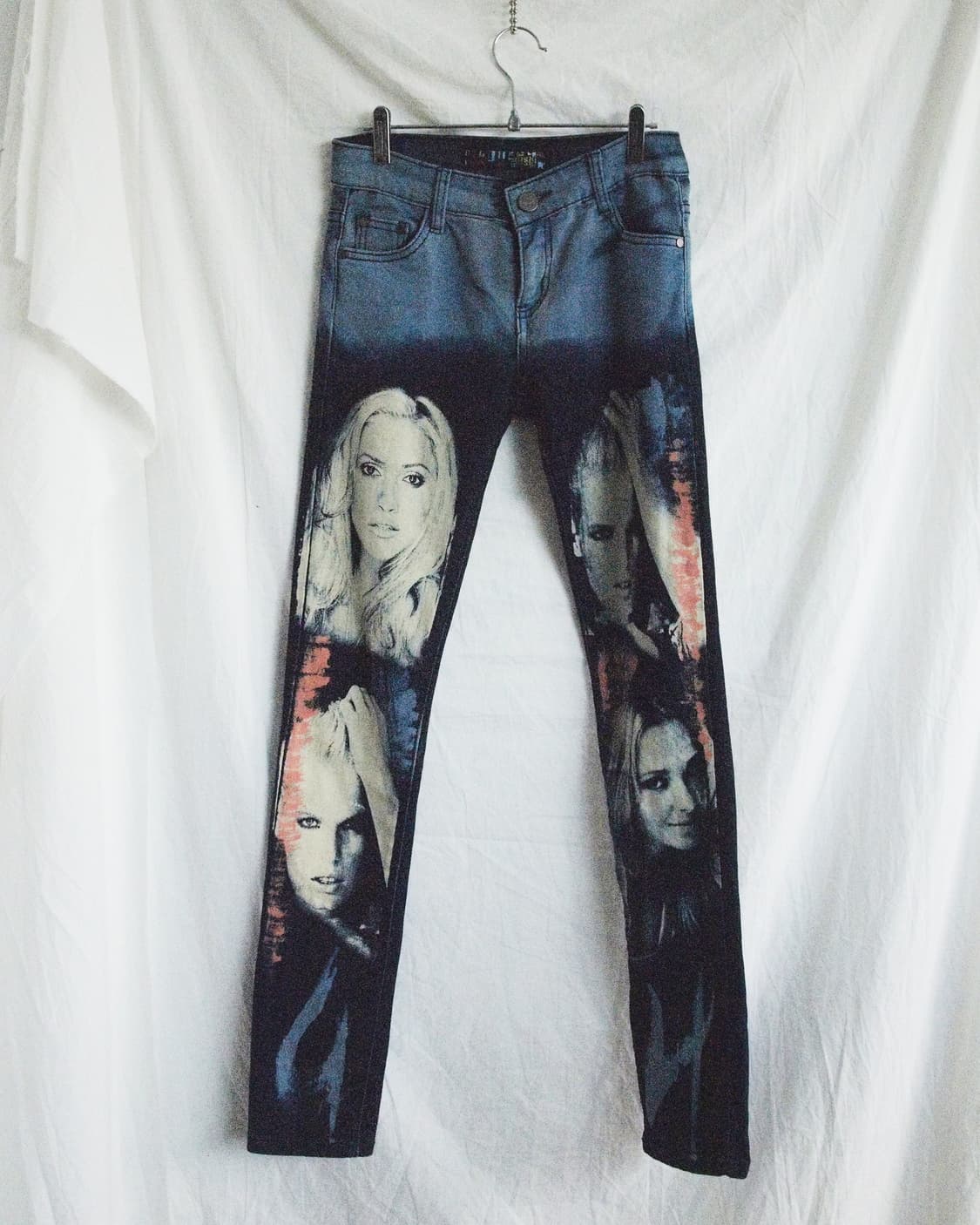 jpn vtg 키치 프린트 로우라이즈 스키니진 상품이미지3