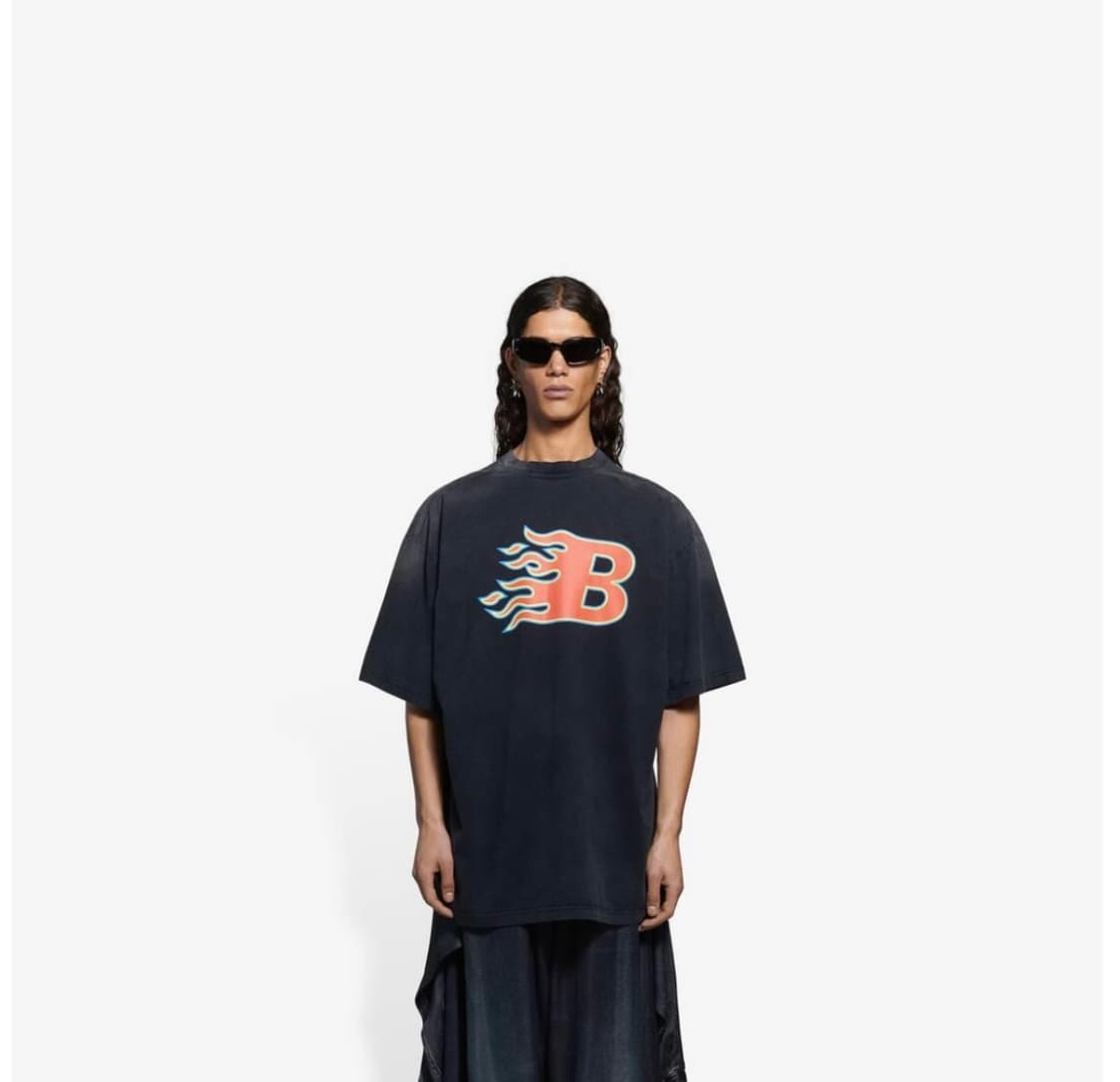 (M)발렌시아가 플레임 B로고 티셔츠 새상품 상품이미지1