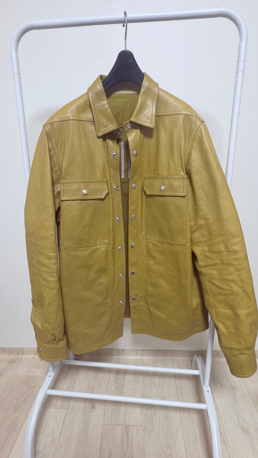 릭오웬스 22ss 레더셔츠자켓 머스터드 50 상품이미지1