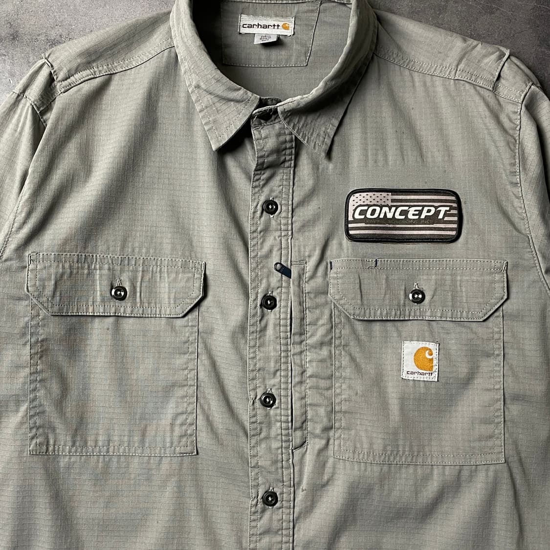 CARHARTT 칼하트 그레이 플랩포켓 워크 셔츠 A00940 상품이미지3