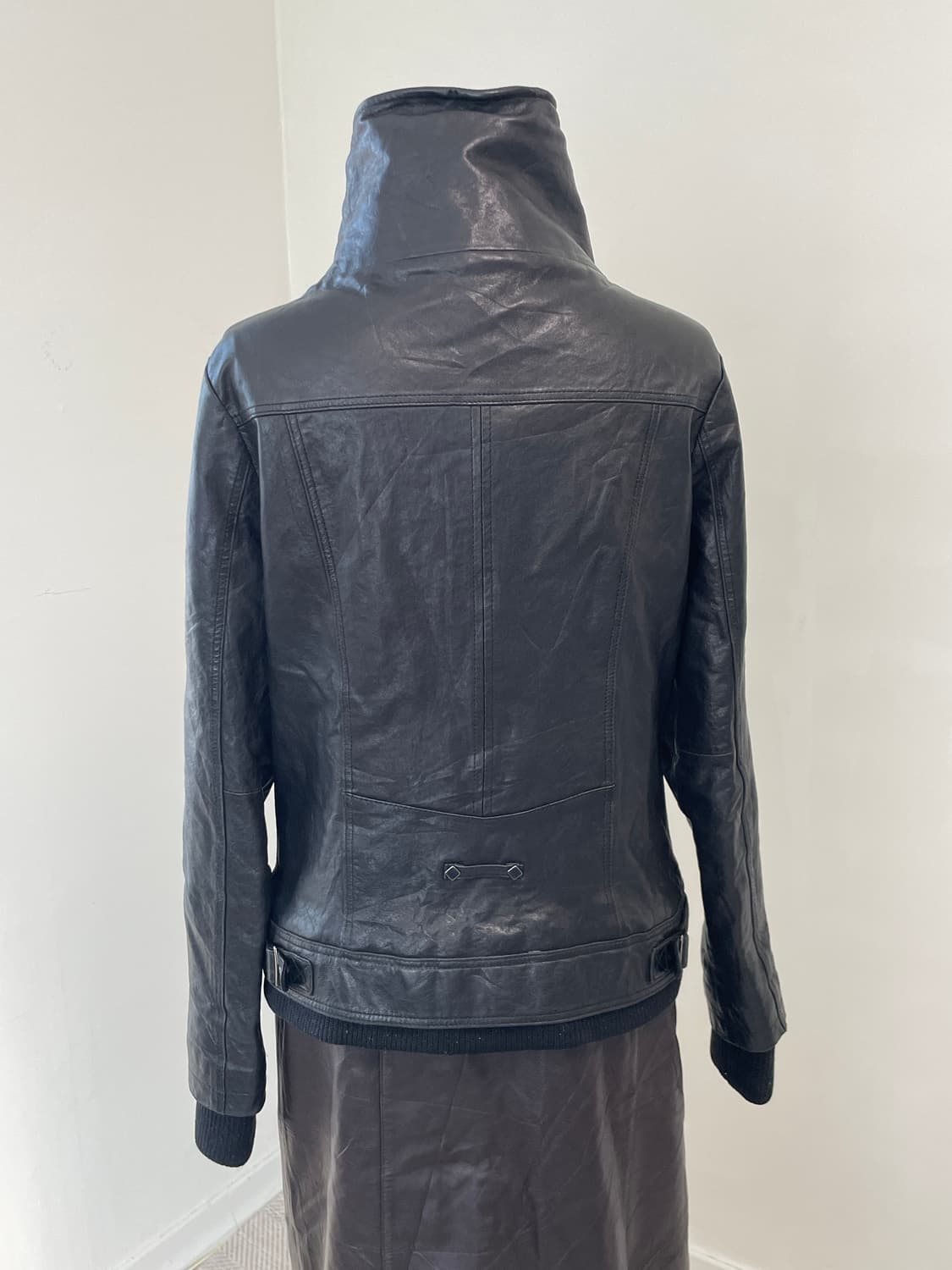 빈티지 이태리 하이넥 양가죽 레더 자켓  y2k goa J03925 상품이미지2