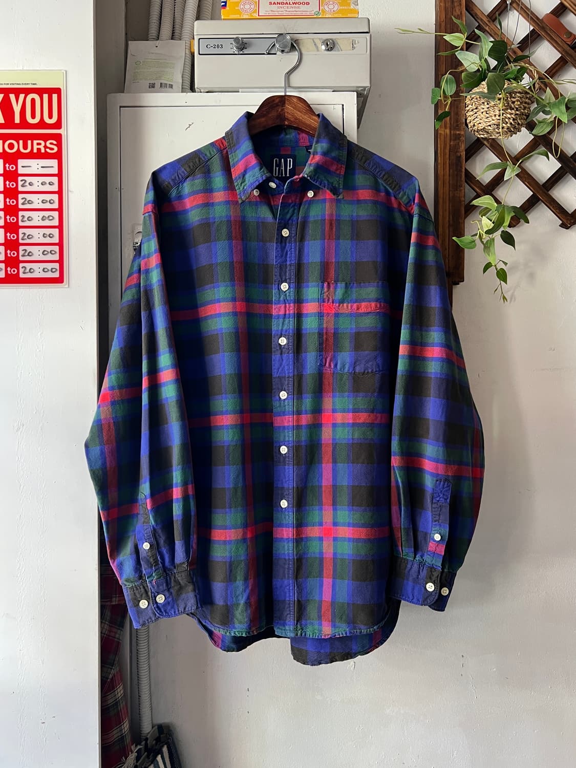 [L]90's GAP 올드 갭 싱글포켓 체크셔츠 상품이미지1