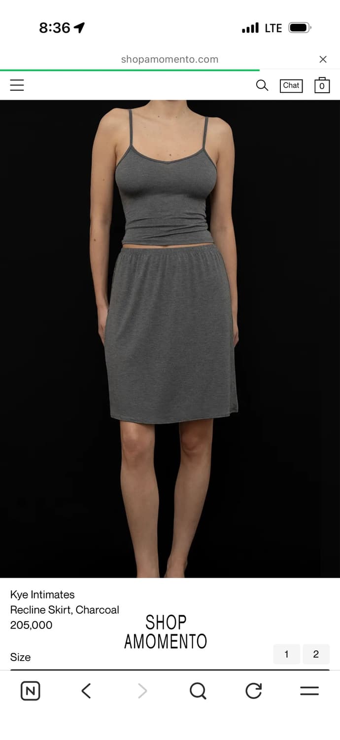 Kye Intimates Recline Skirt, Charcoal 상품이미지2