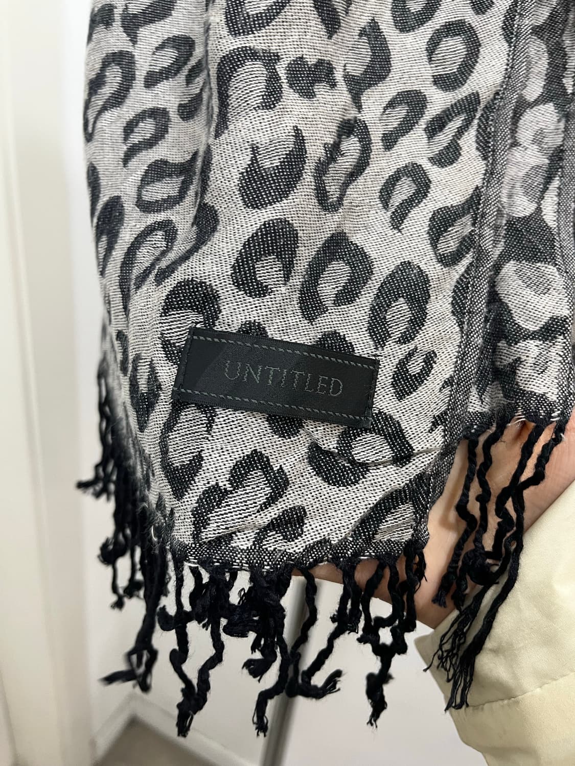 일본 빈티지 갸루 레오파드 호피 테슬 머플러 상품이미지4