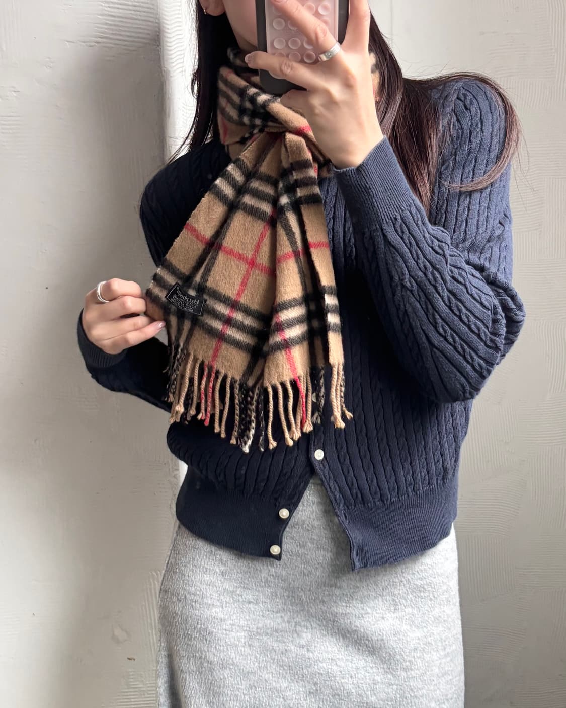 Burberry 버버리 베이지 노바체크패턴 캐시미어 머플러 상품이미지2